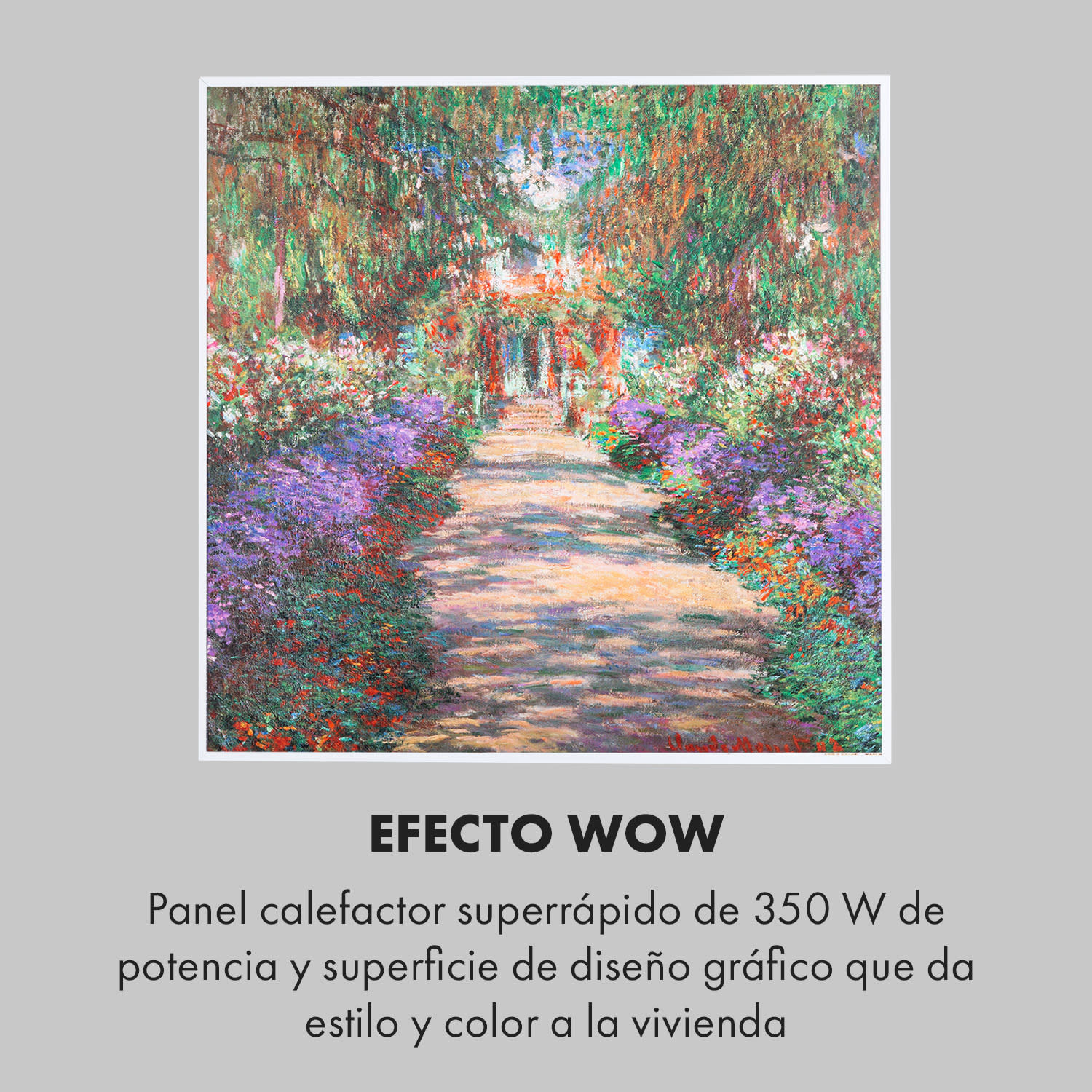 Wonderwall Air Art Smart Panel calefactor infrarrojo 60x60cm 350W  App Camino en el jardín 60 x 60 cm / Diseño: Camino en el jardín