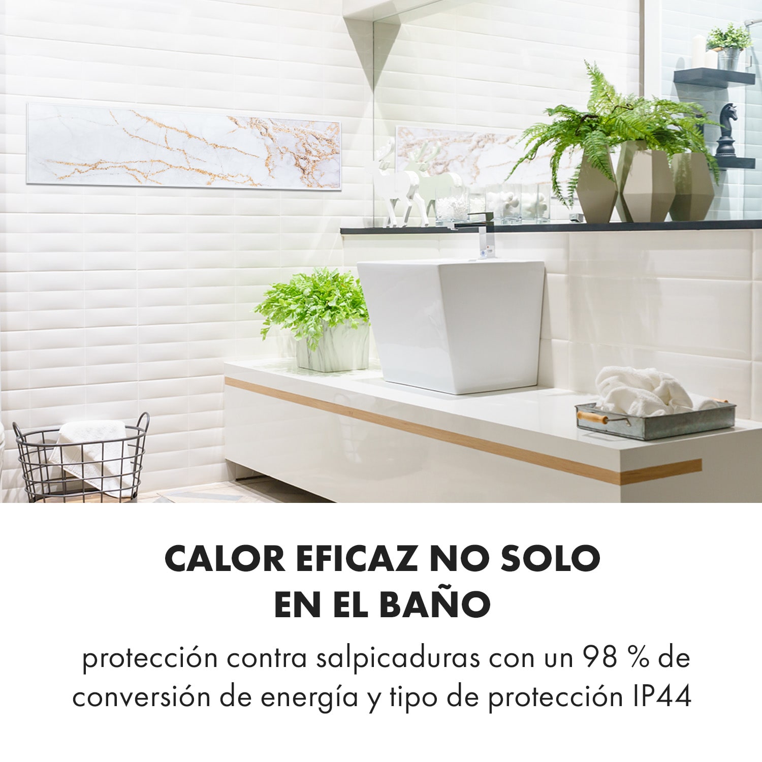 Wonderwall Air Art Smart Panel calefactor infrarrojo 120x30cm 350W App Mármol II 120 x 30 cm | 350 W | Mármol