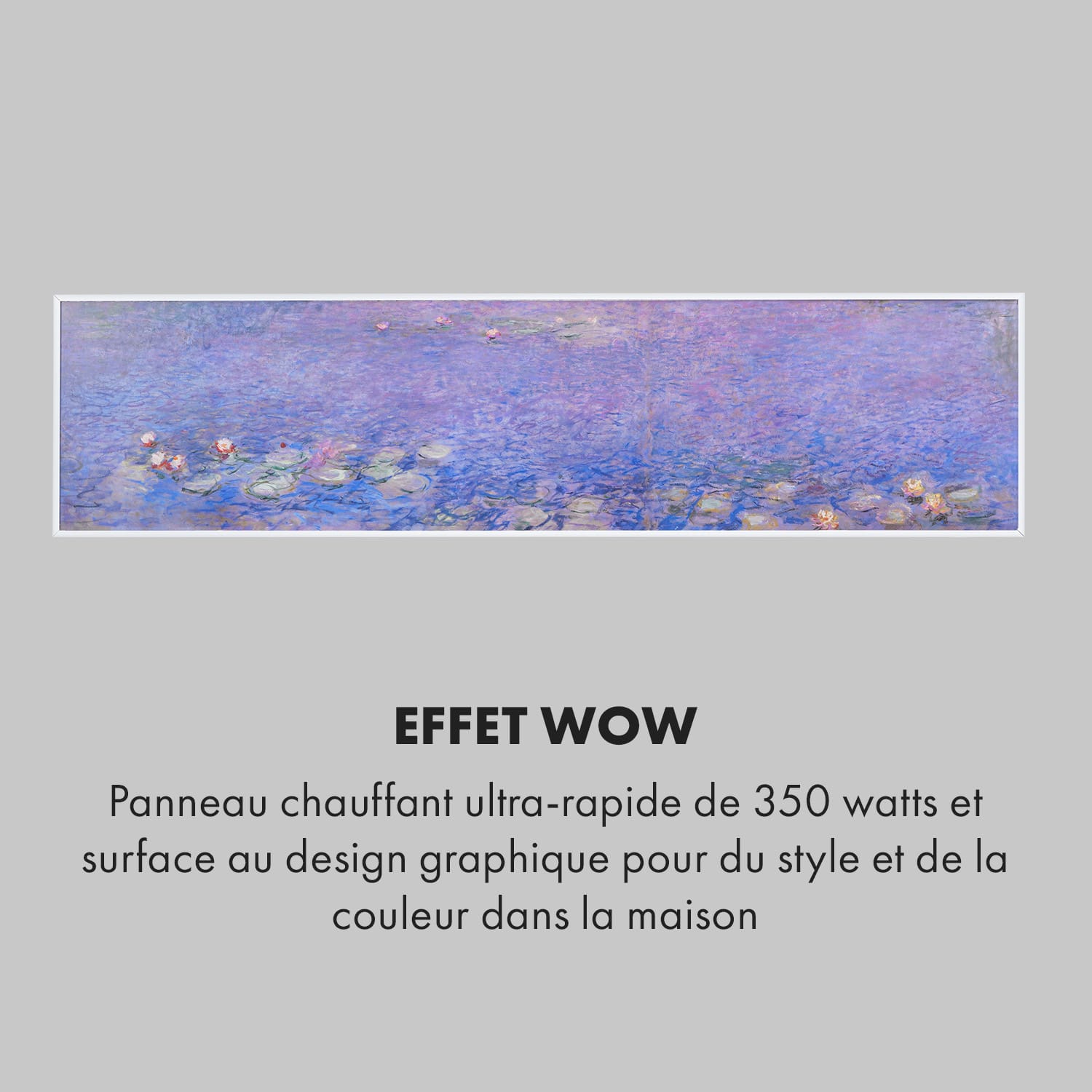 Wonderwall Air Art Smart radiateur infrarouge 120x30cm 350 W application nénuphars 120 x 30 cm / Design: Nénuphars