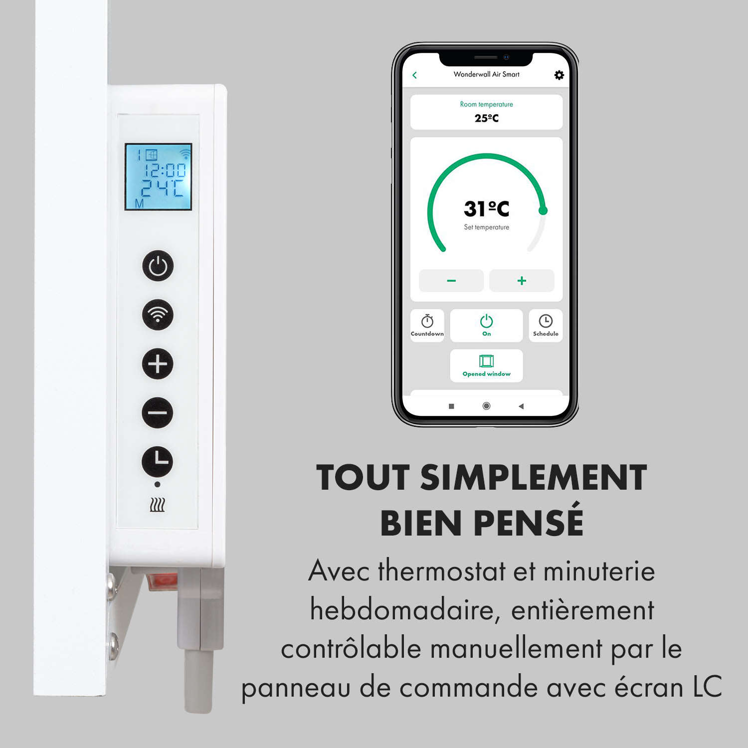 Wonderwall Air Art Smart radiateur infrarouge 120x30cm 350 W application nénuphars 120 x 30 cm / Design: Nénuphars