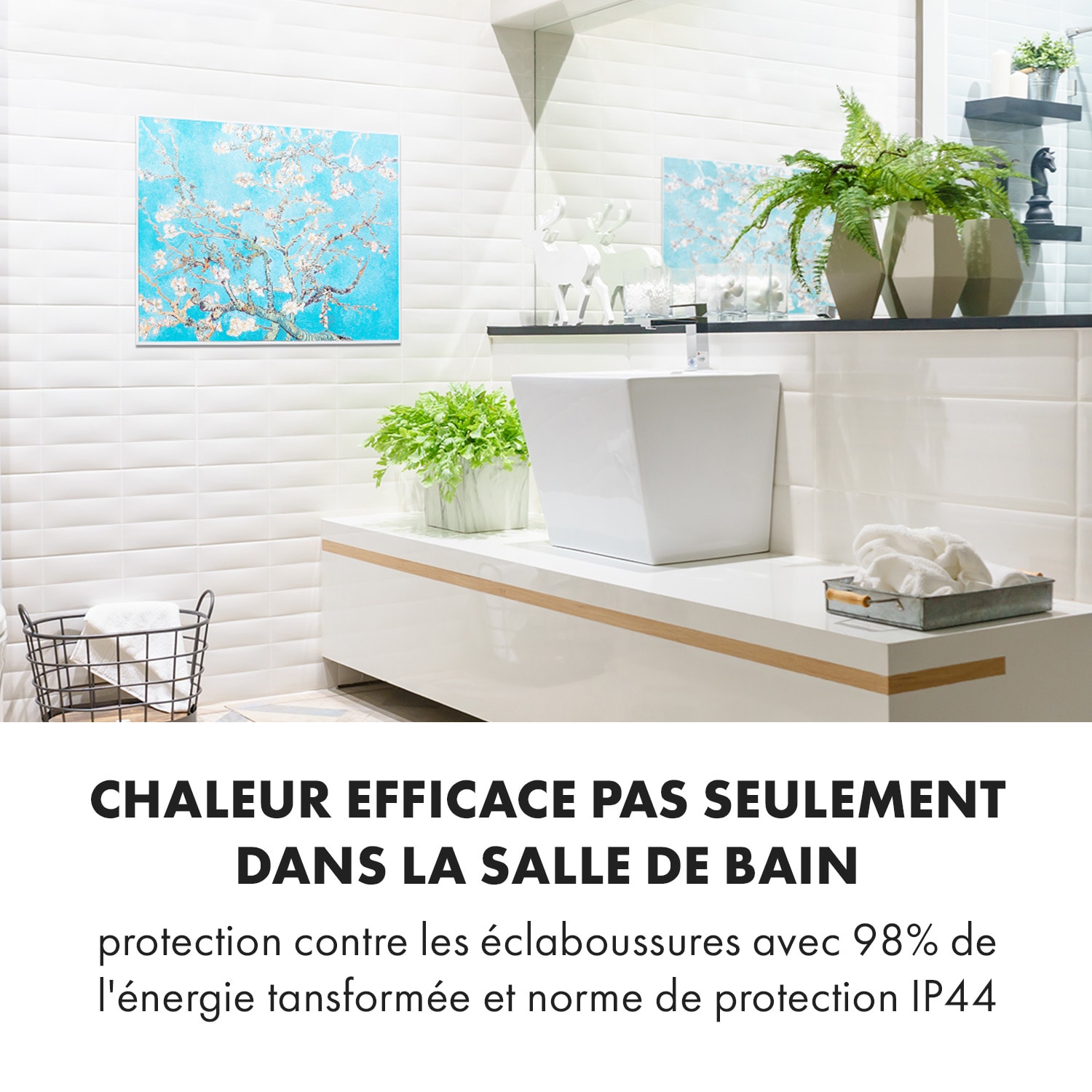 Wonderwall Air Art Smart infrarood verwarming 80x60cm 500W bloesem 80 x 60 cm | 500 W | Amandelbloesem