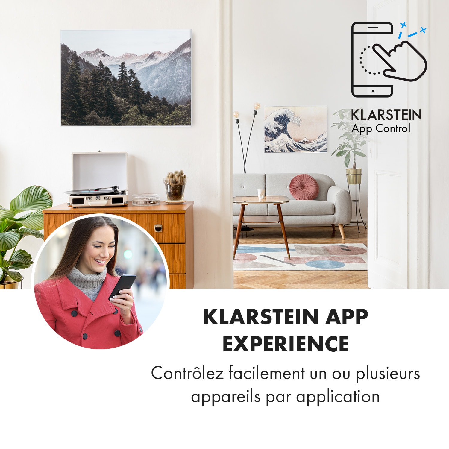 Wonderwall Air Art Smart Radiateur infrarouge connecté 80x60cm 350 W 80 x 60 cm | 500 W | Montagne