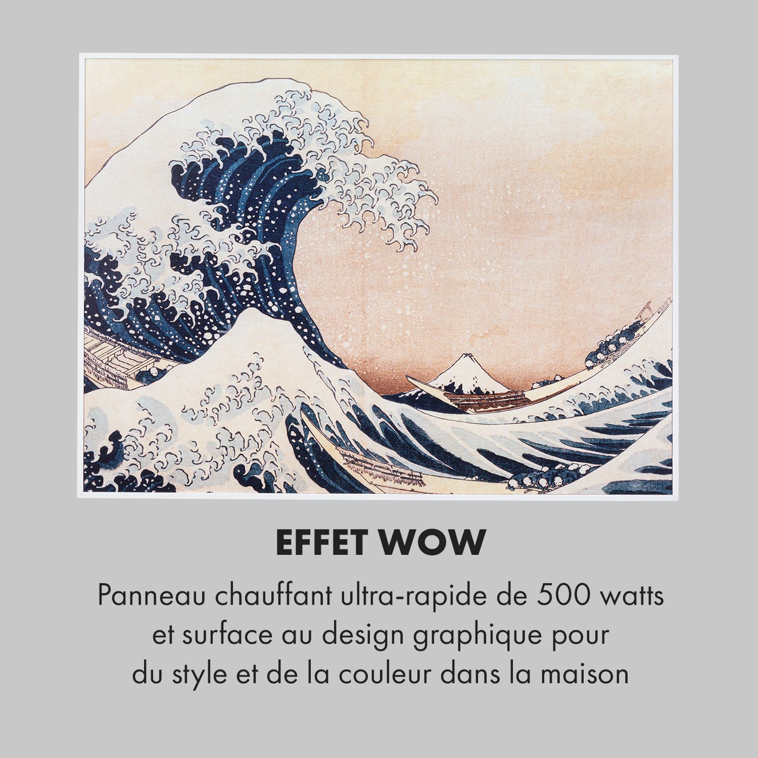 Wonderwall Air Art Smart Radiateur infrarouge connecté 80x60cm 350W Va 80 x 60 cm | 500 W | Vague