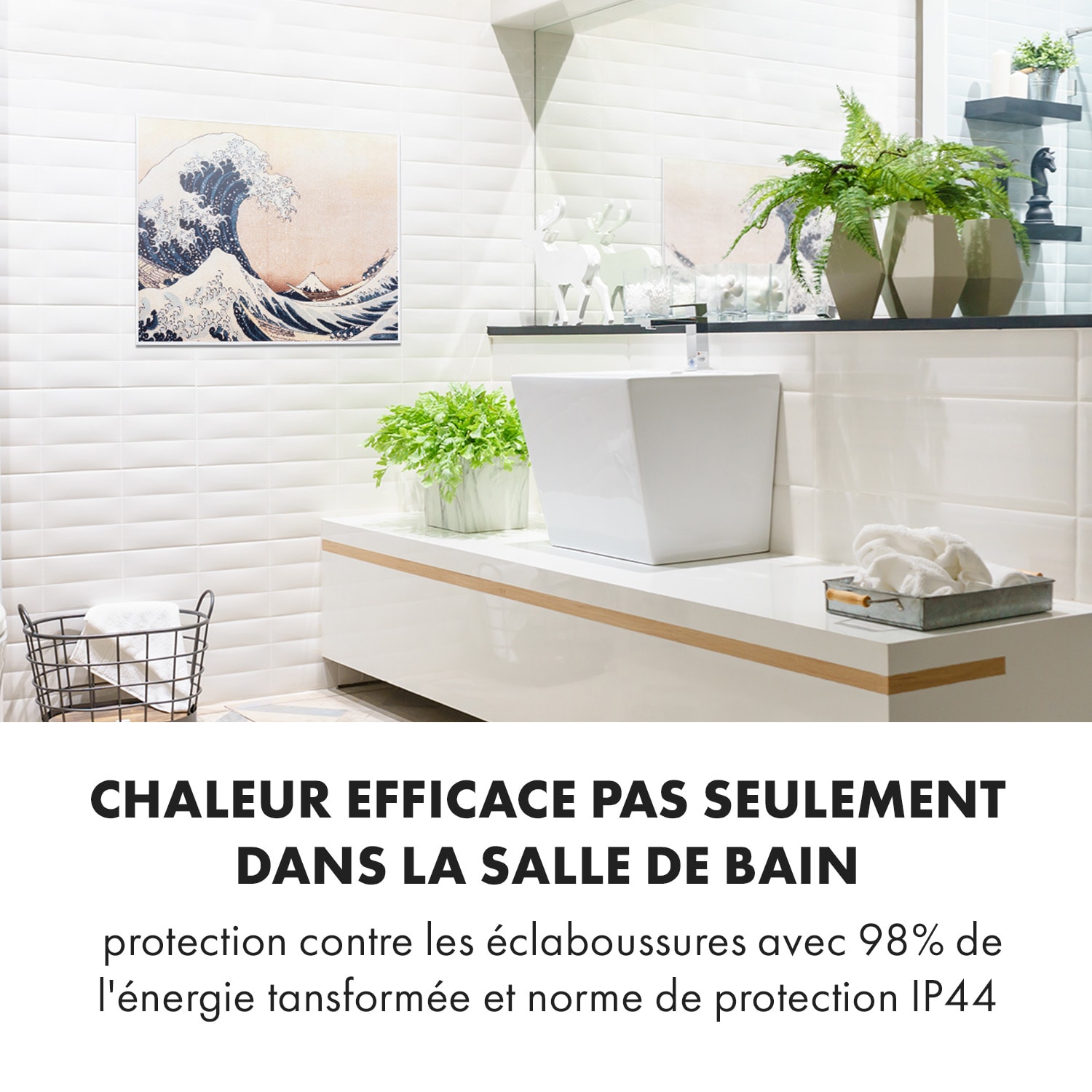 Wonderwall Air Art Smart Radiateur infrarouge connecté 80x60cm 350W Va 80 x 60 cm | 500 W | Vague