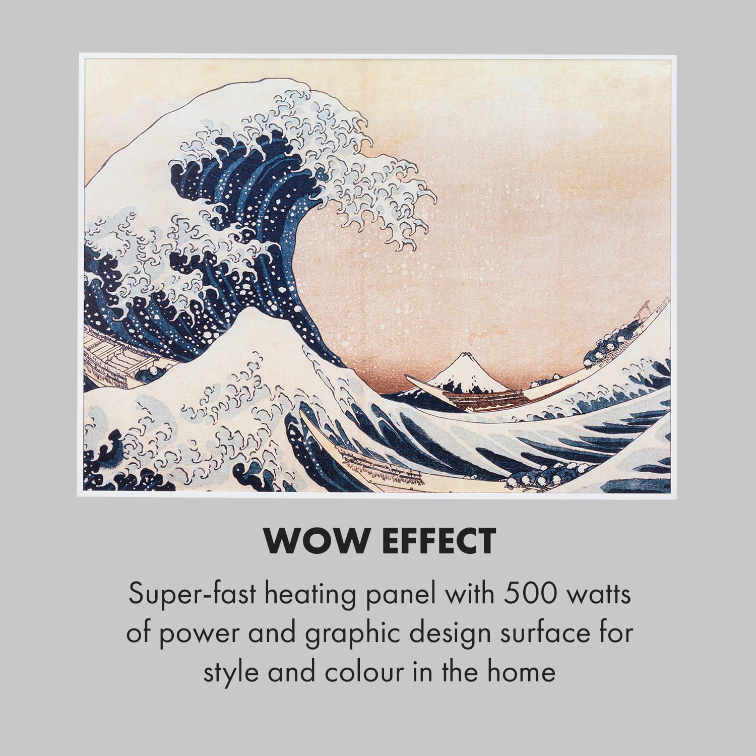 Wonderwall Air Art Painel Aquecedor Infravermelho Inteligente 80x60cm 500W Ondas Azuis 80 x 60 cm | 500 W | Onda