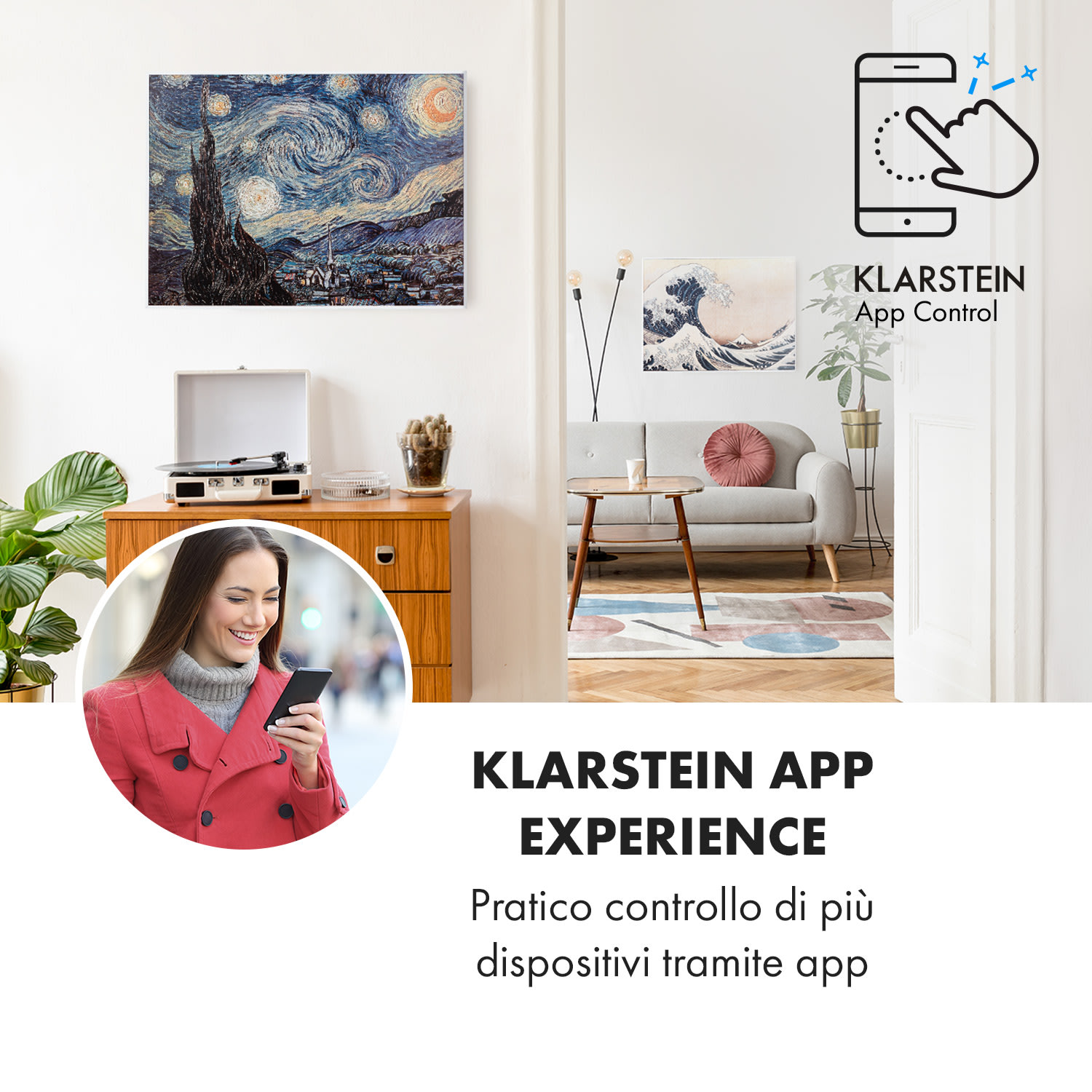 Wonderwall Air Art Smart Pannello Radiante Infrarossi 80x60cm 500W Notte Stellata 80 x 60 cm | 500 W | Notte stellata