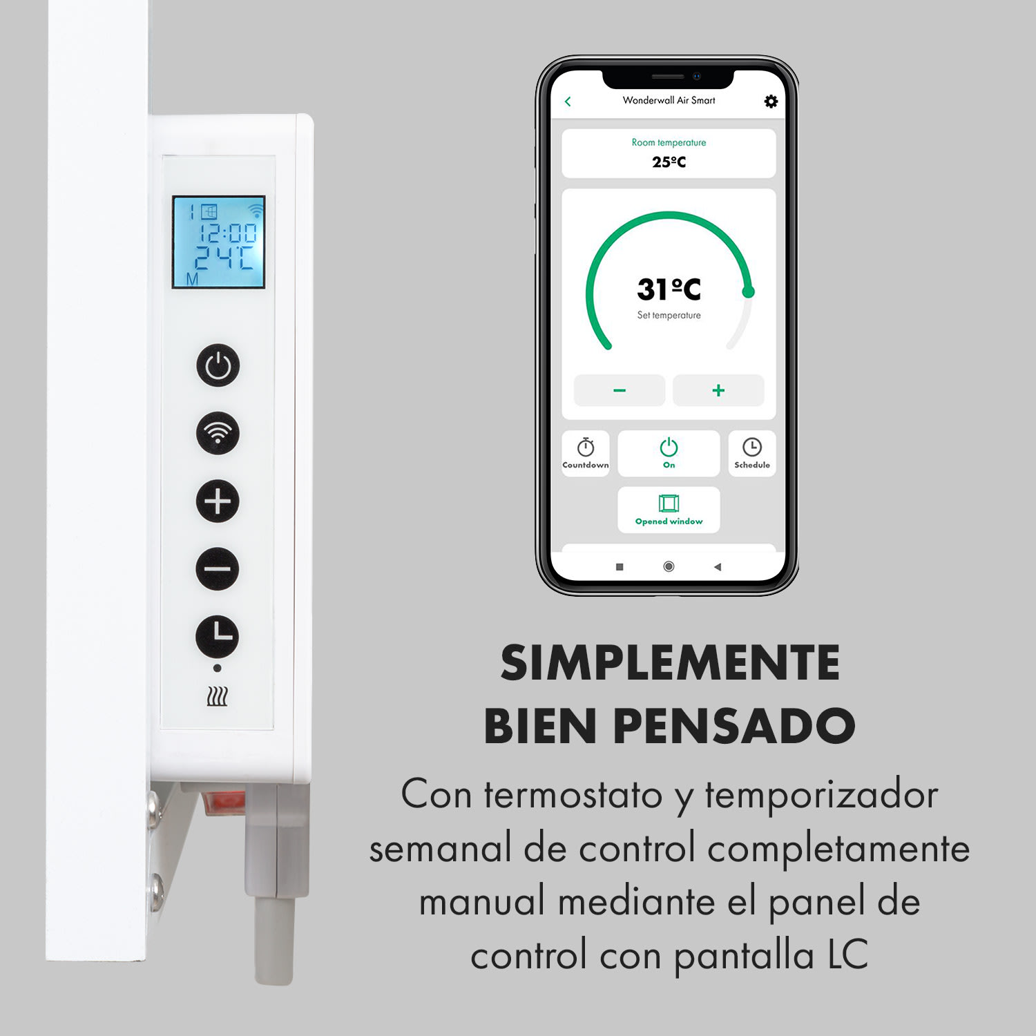 Wonderwall Air Art Smart Panel calefactor infrarrojo 80x60cm 500W Camino en el jardín 