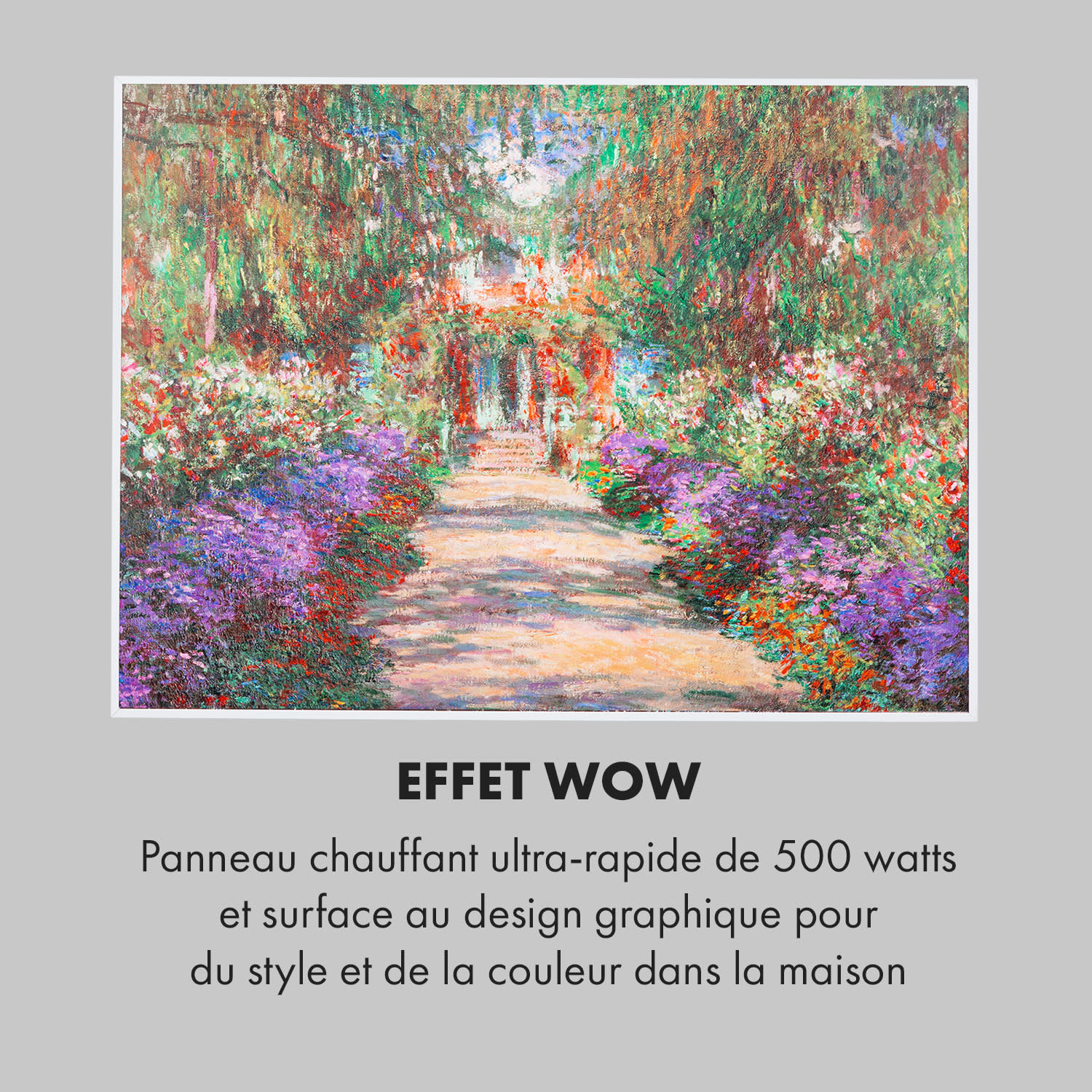 Wonderwall Air Art Smart Radiateur infrarouge connecté 80 x 60 cm 500W 80 x 60 cm | 500 W | Jardin