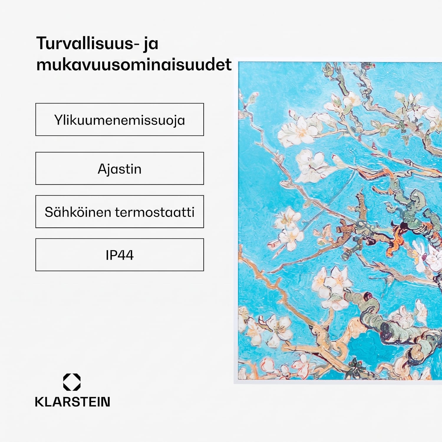 Wonderwall Air Art Smart infrapunalämmitin 120 x 60 cm 700 W sovellus Mantelinkukka 120 x 60 cm | 700 W | Almond Blossoms