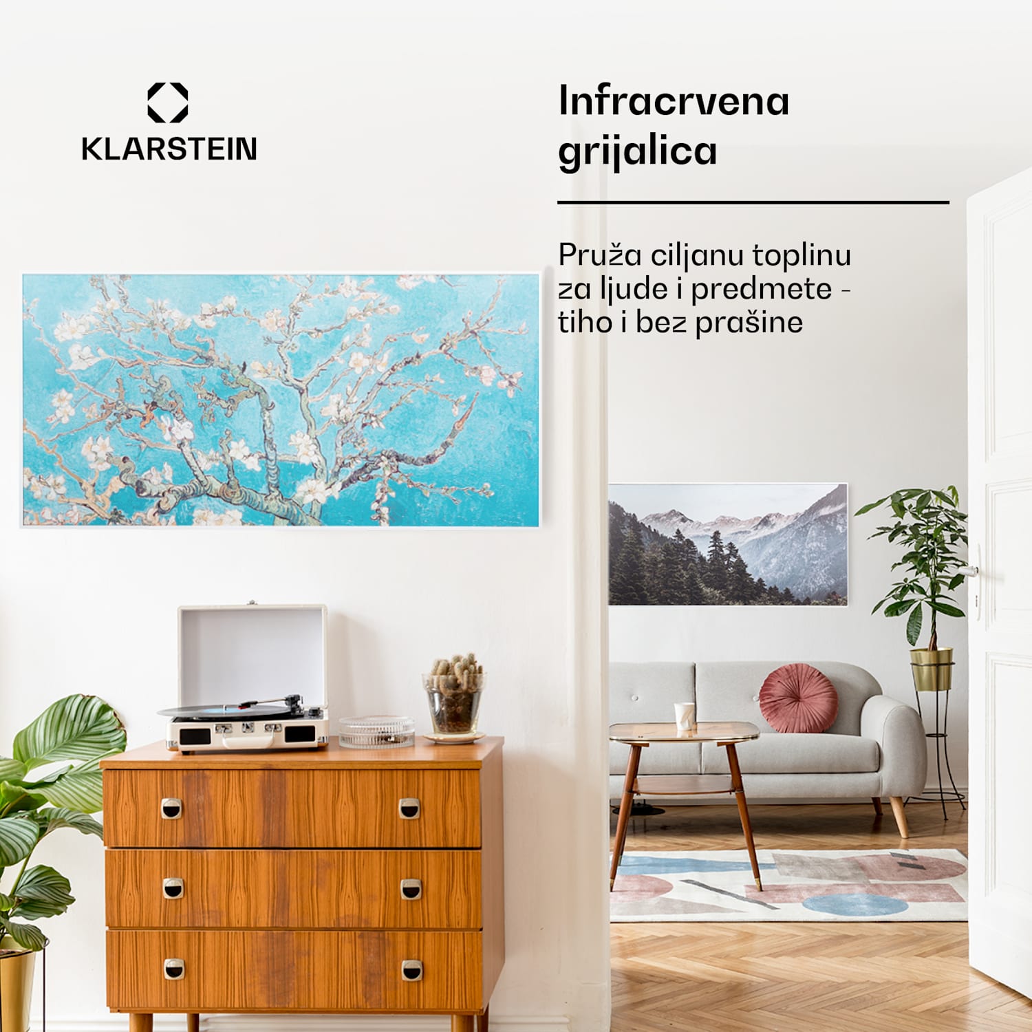 Wonderwall Air Art Smart, infracrveni grijač, 120 x 60 cm, 700 W, aplikacija, cvijet badema 120 x 60 cm | 700 W | Cvjetovi badema