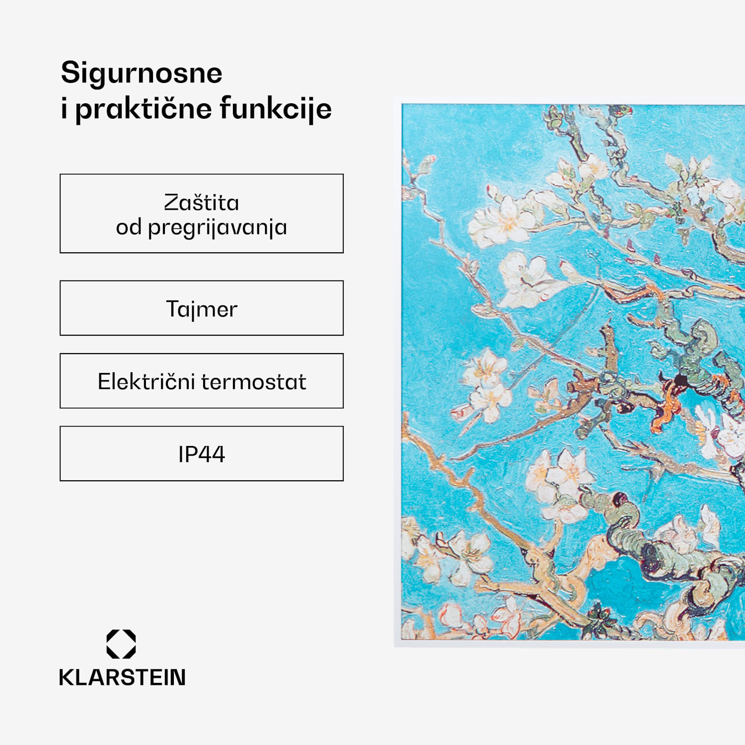 Wonderwall Air Art Smart, infracrveni grijač, 120 x 60 cm, 700 W, aplikacija, cvijet badema 120 x 60 cm | 700 W | Cvjetovi badema