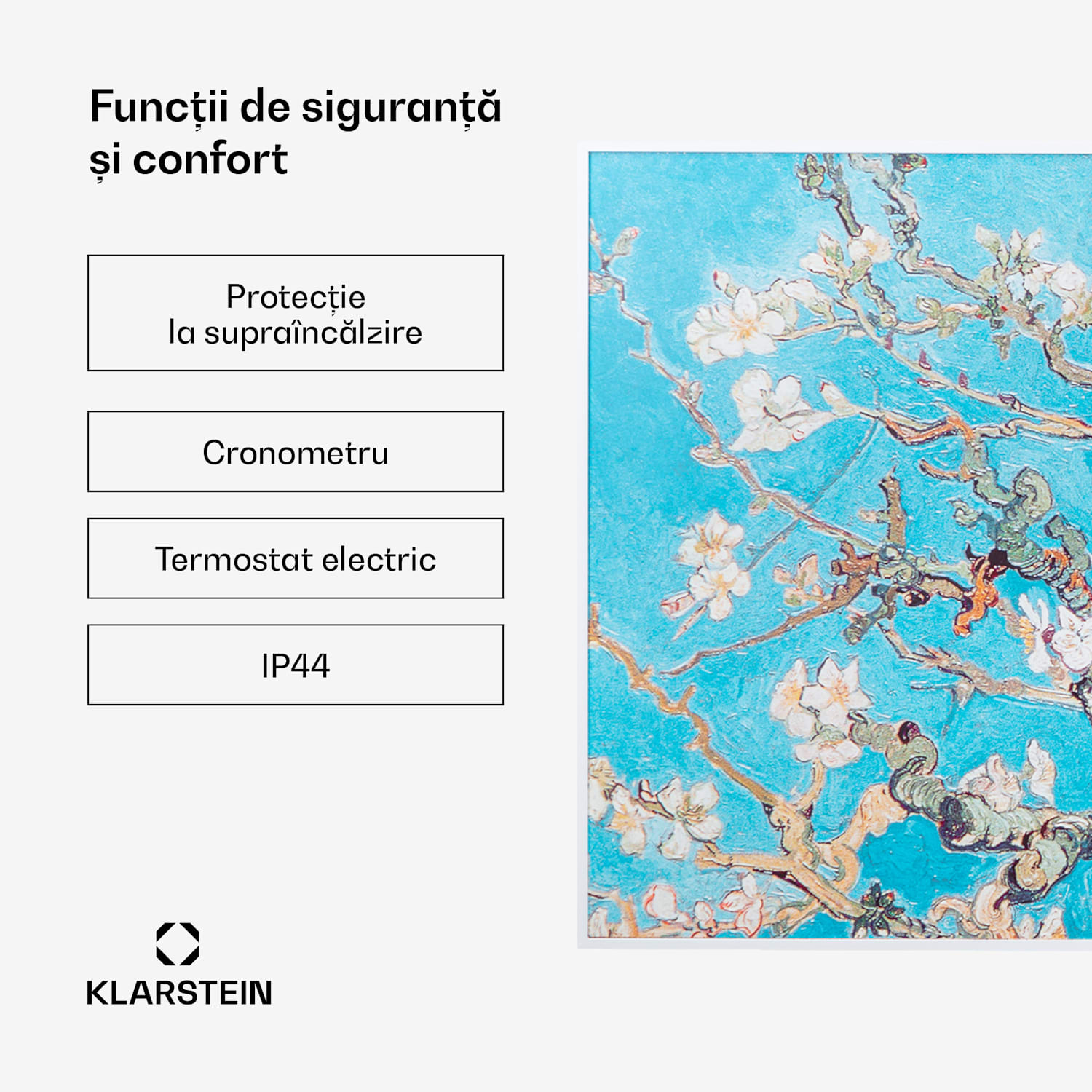 Wonderwall Air Art Smart, încălzitor cu infraroșu, 120 x 60 cm, 700 W, aplicație, flori de migdale 120 x 60 cm | 700 W | Flori de migdal