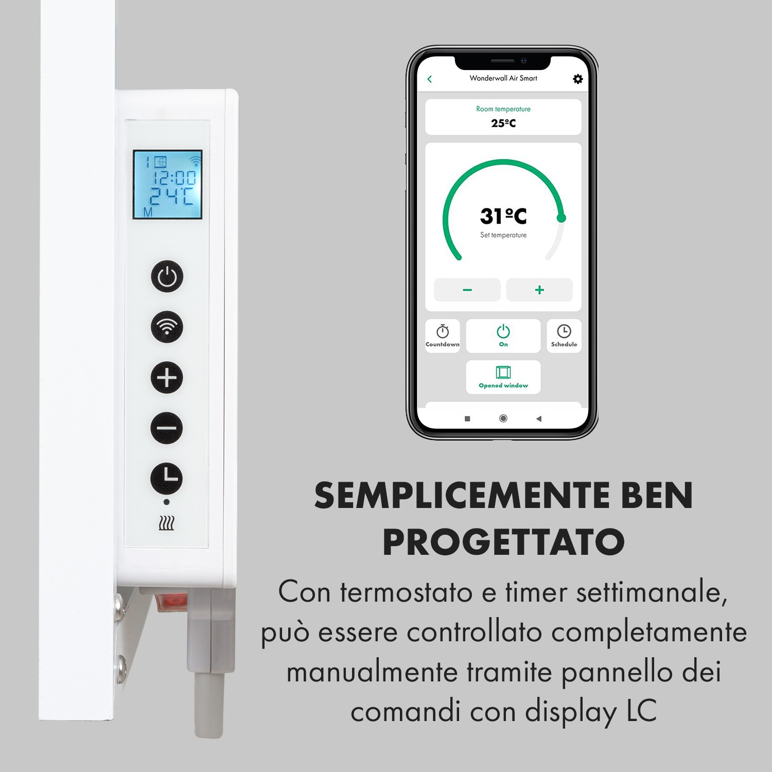 Wonderwall Air Art Smart Pannello Radiante Infrarossi 120x60cm 700W App Mondo 120 x 60 cm | 700 W | Mappa del mondo – vintage