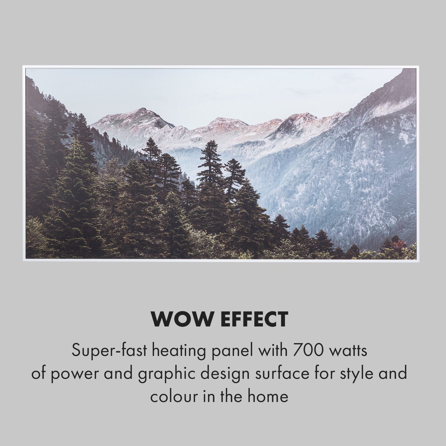 Wonderwall Air Art Smart, infračervený ohrievač, 120 x 60 cm, 700 W, aplikácia, hora 120 x 60 cm | 700 W | Hora
