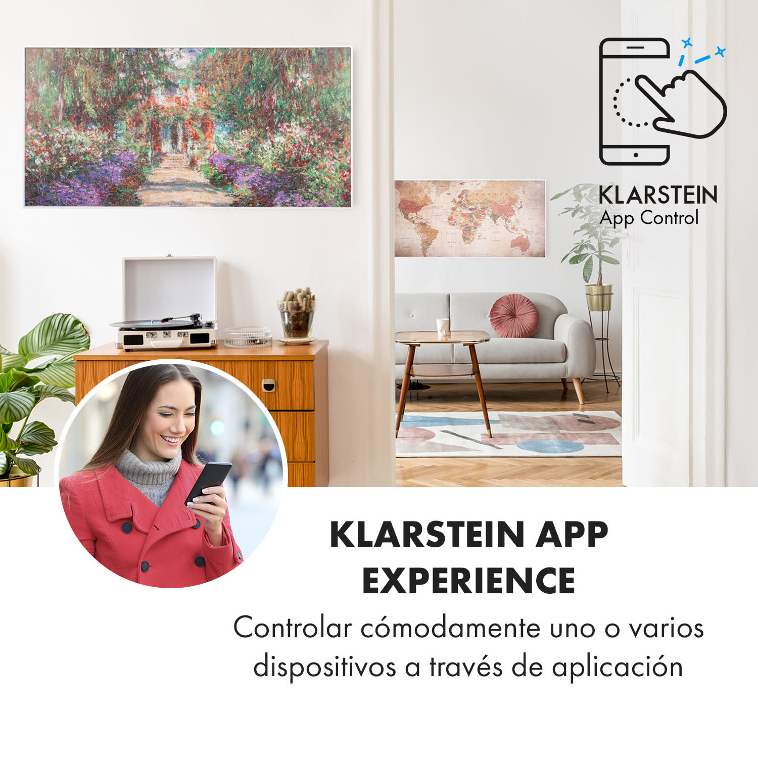 Wonderwall Air Art Smart Panel calefactor infrarrojo 120x60cm 700W  App Camino en el jardín 120 x 60 cm | 700 W | Jardín