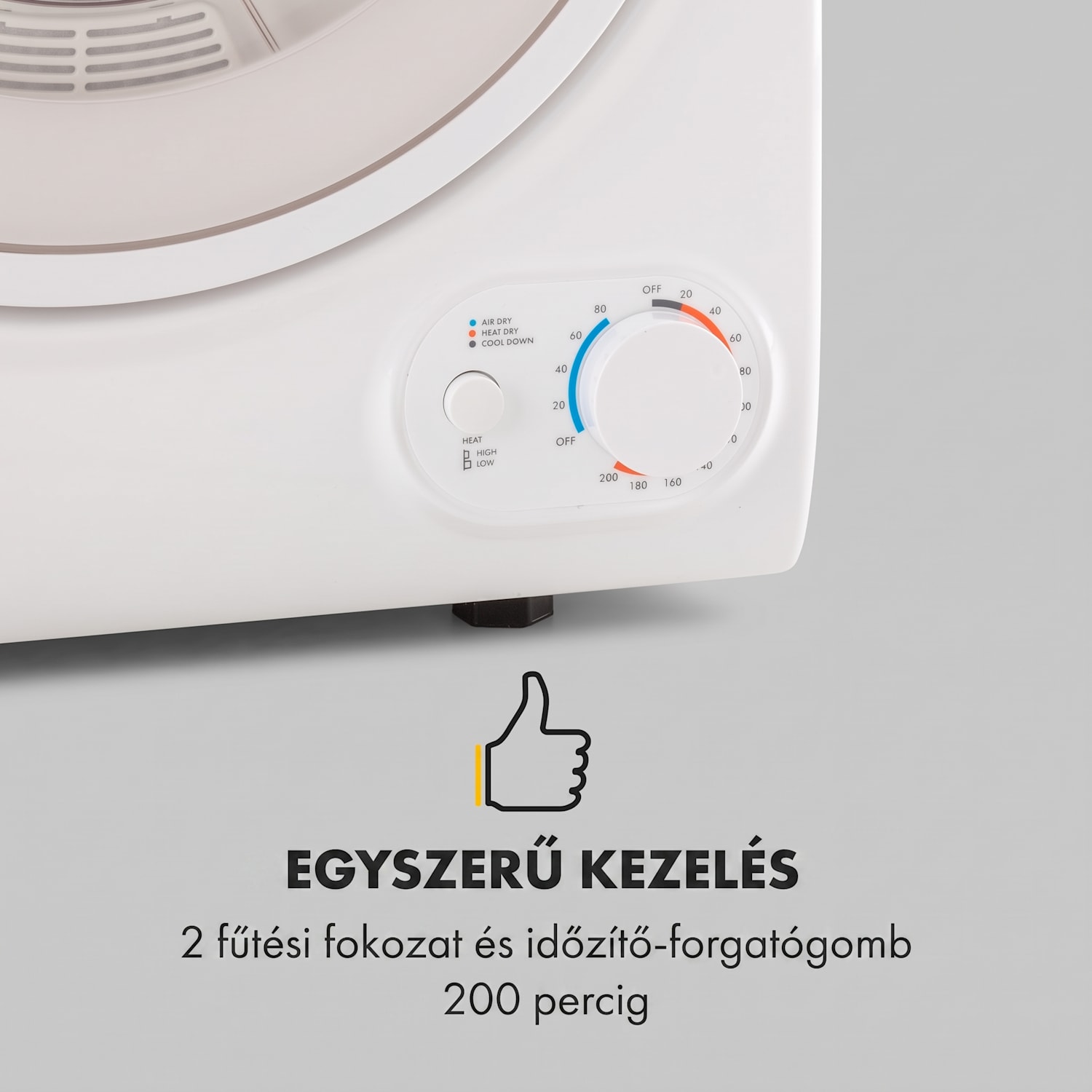 Jet Set 2500, szárítógép, nedves levegő elszívással, 850W, TEE C, 2,5kg, 50cm, fehér Fehér