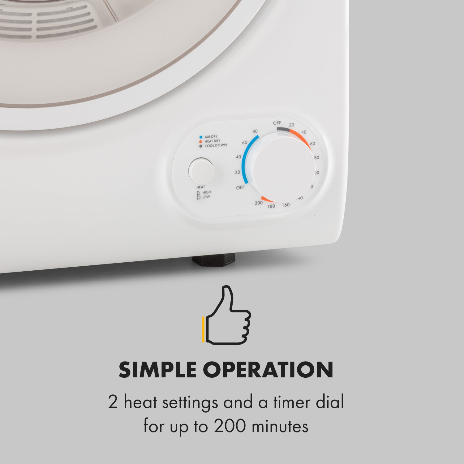 Jet Set 2500, uscător de haine, uscător cu aspirare de aer umed, 850W, TEE C, 2,5 kg, 50 cm, alb Alb