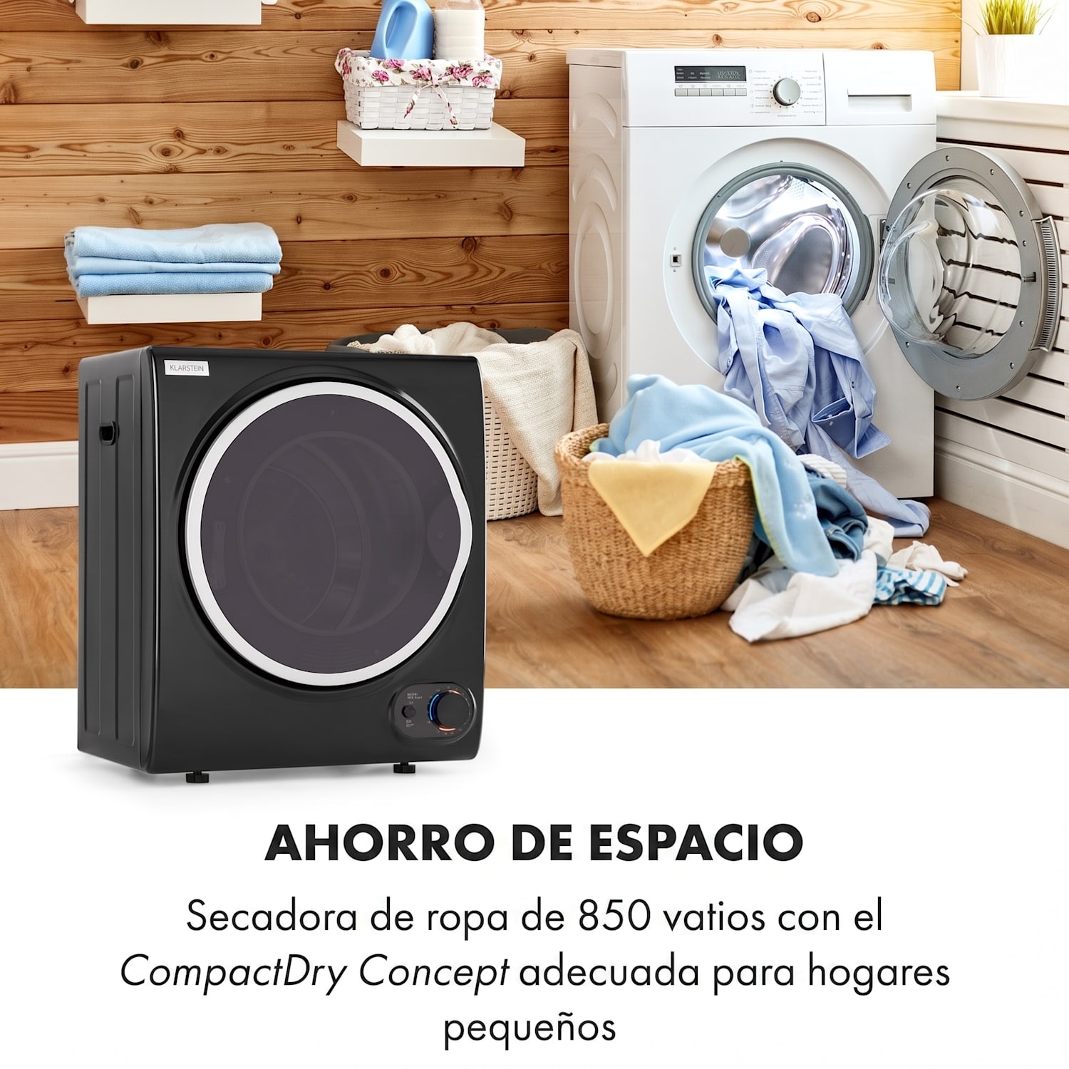 Jet Set 2500 Secadora de ropa por condensación 850W EEC C 2,5kg 50cm Negra Negro
