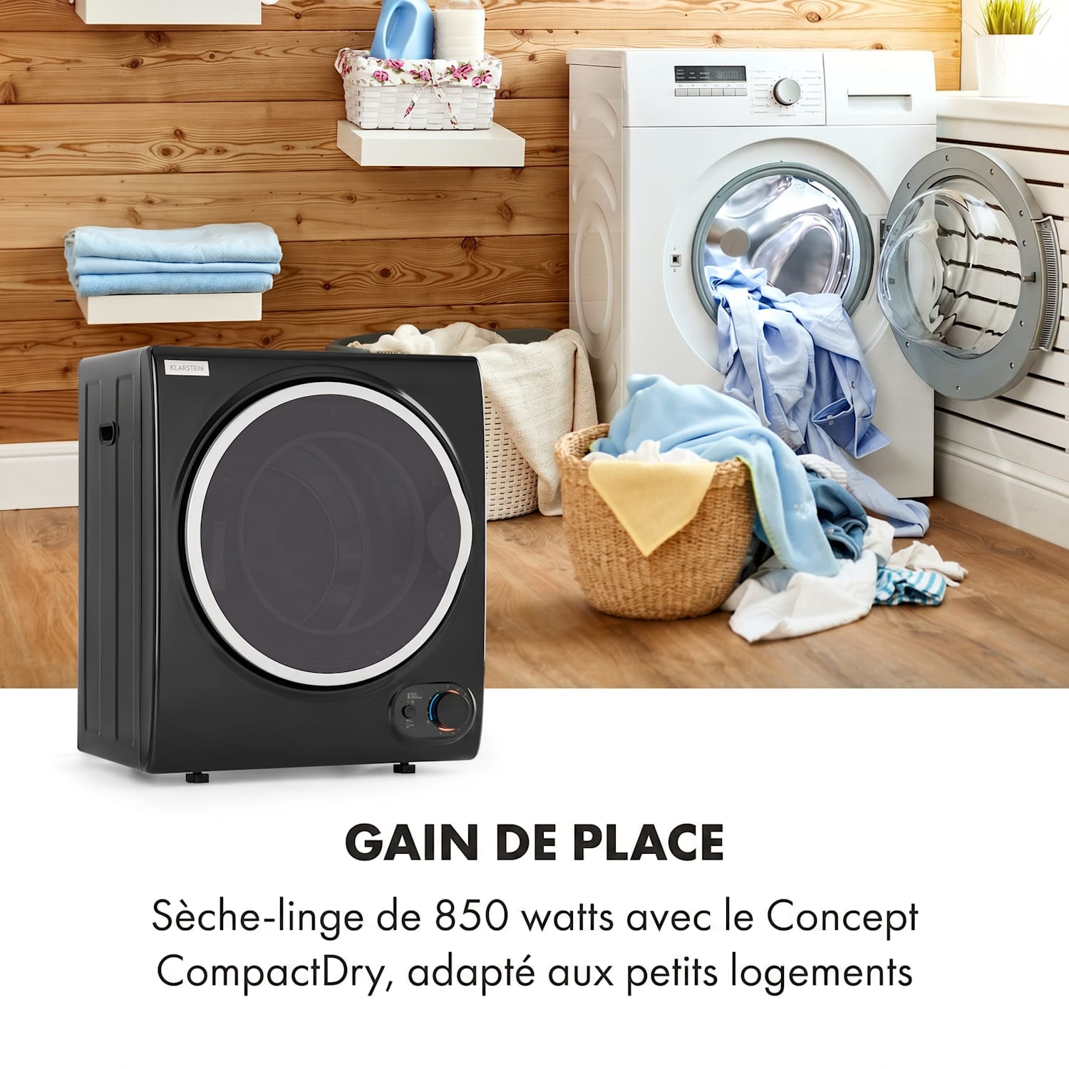 Jet Set 2500 sèche-linge par extraction d'air 850 W CEE C 2,5 kg 50 cm noir Noir