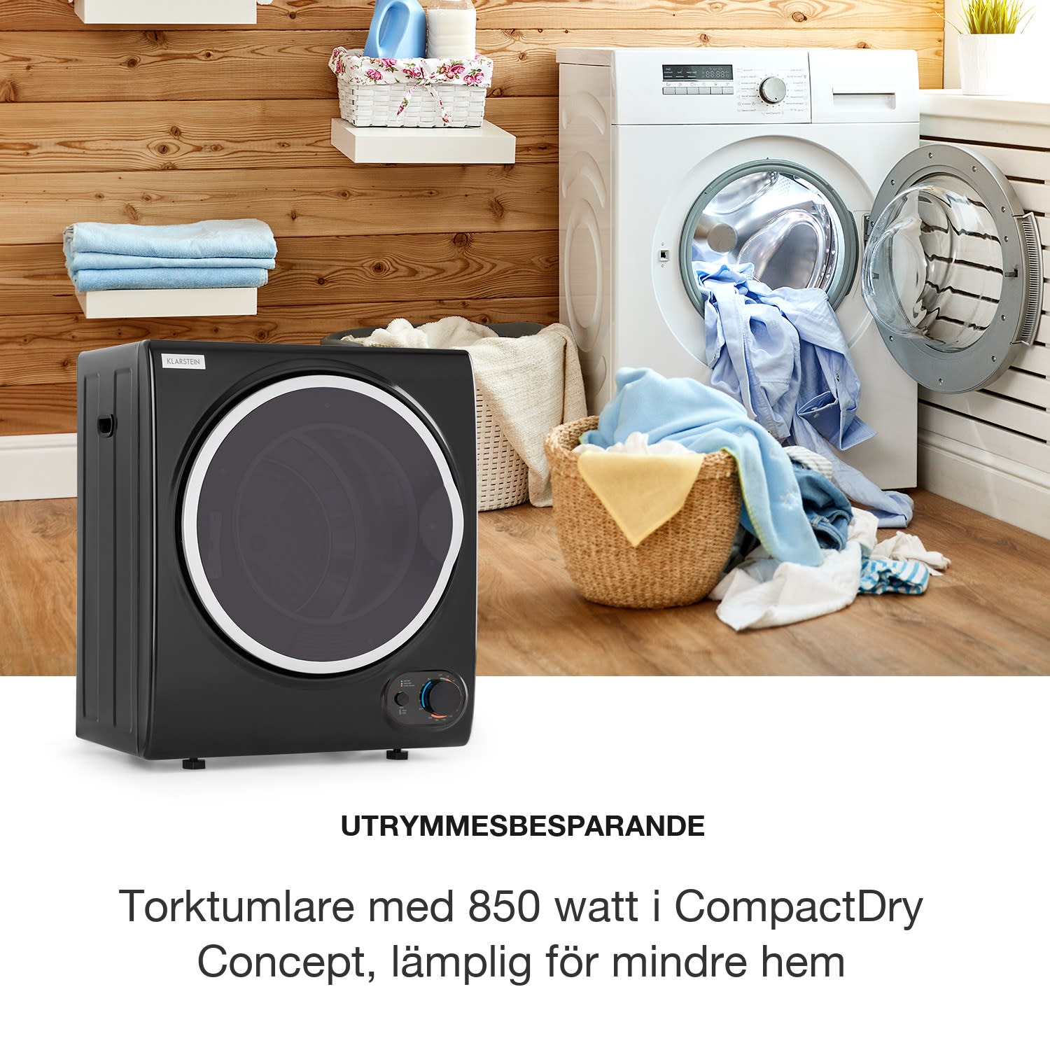 Jet Set 2500 torktumlare frånluftstorkare 850W EEK C 2,5kg 50cm svart 