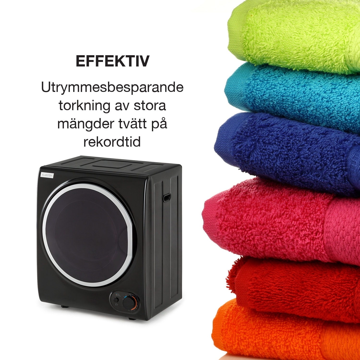Jet Set 2500 torktumlare frånluftstorkare 850W EEK C 2,5kg 50cm svart 