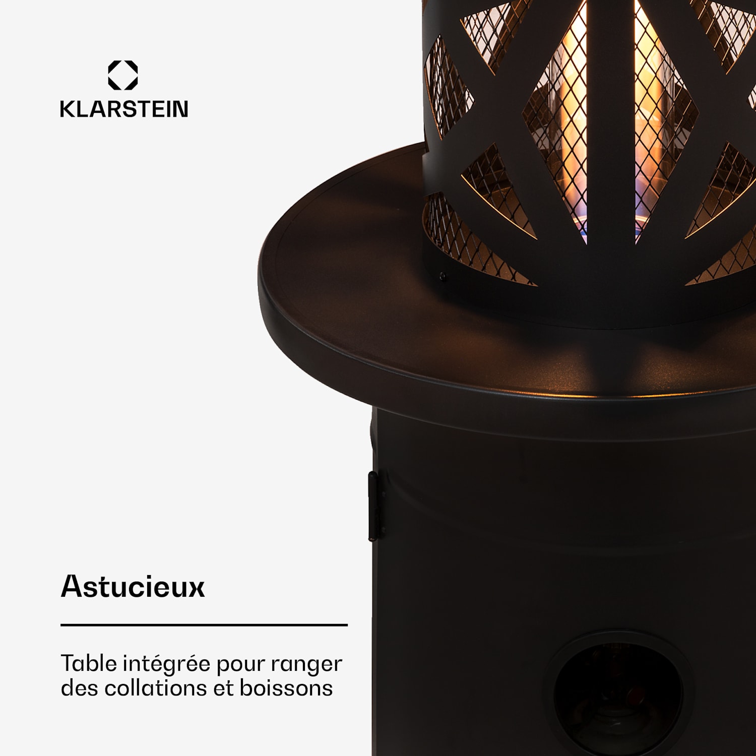 Goldflame Style radiateur de terrasse 11,2 kW vue 360° mobile noir 