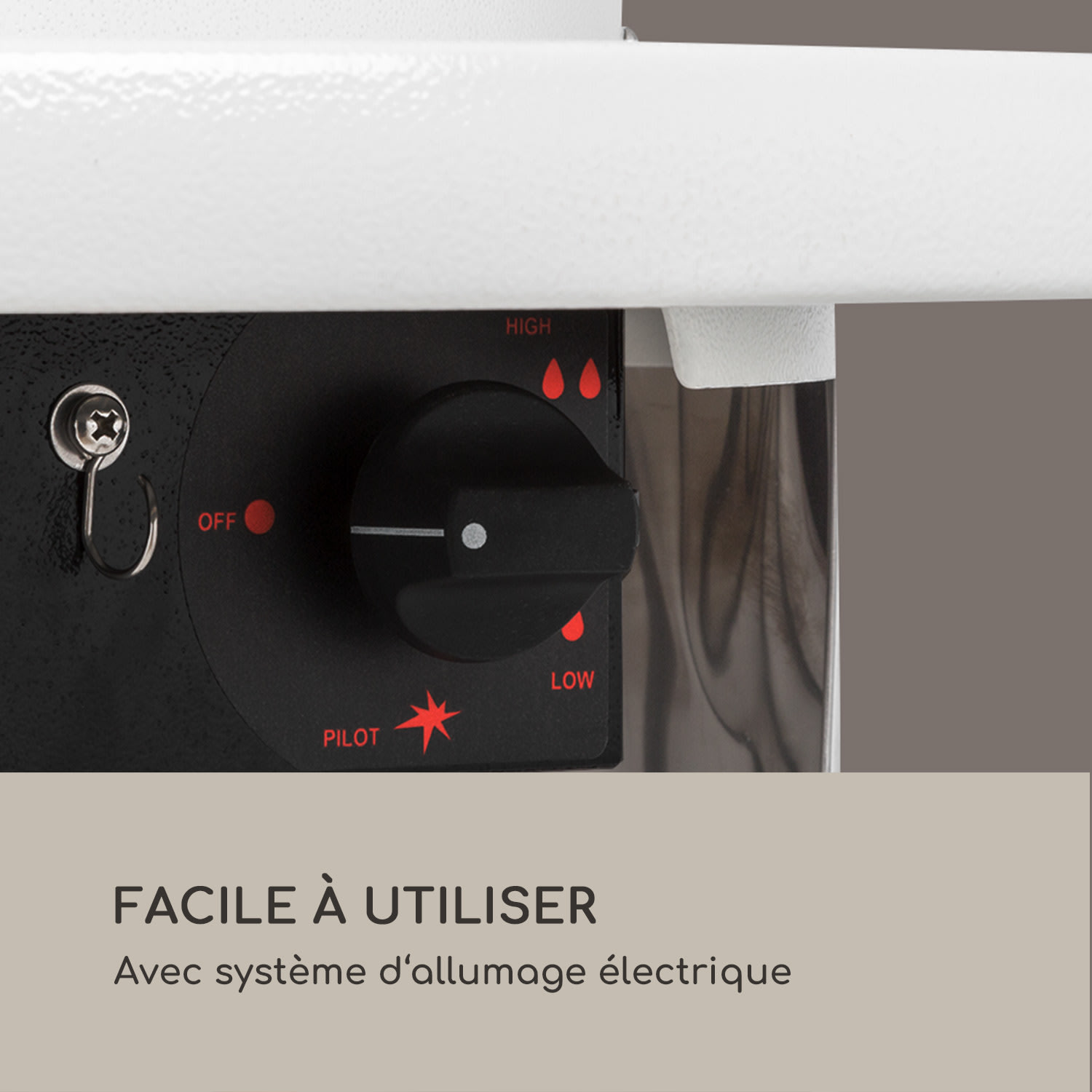 Goldflame Style radiateur de terrasse 11,2 kW vue 360 ° mobile argent 