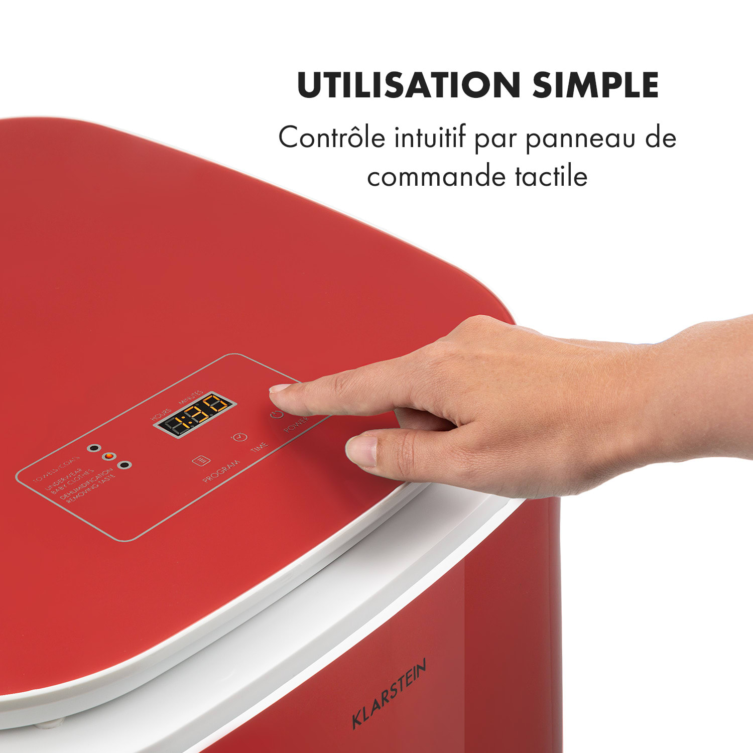 Zap Dry wasdroger 820W 50L touch bediening ledweergave rood Rood