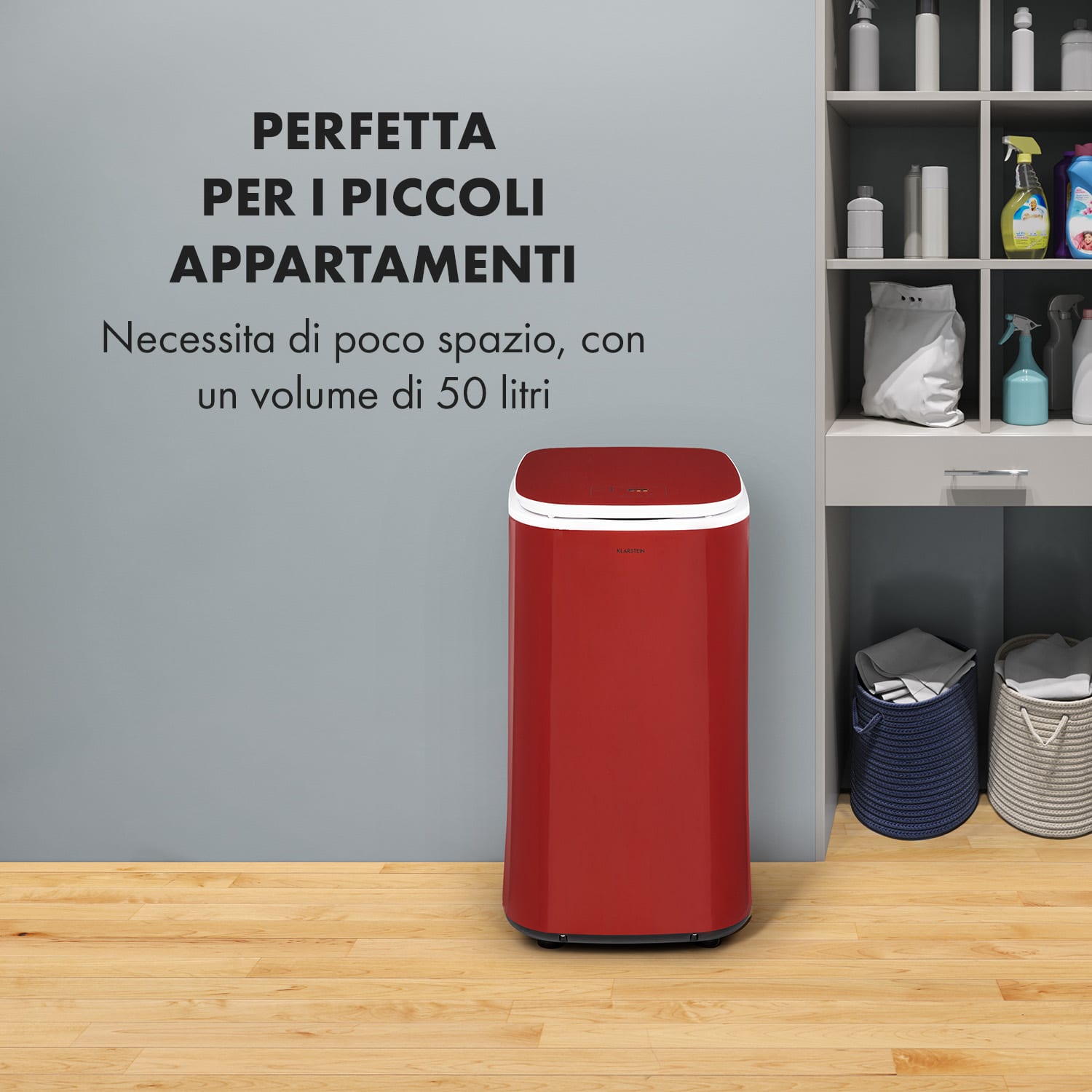 Zap Dry asciugatrice 820W 50l pannello di controllo touch schermo a LED rosso Rosso