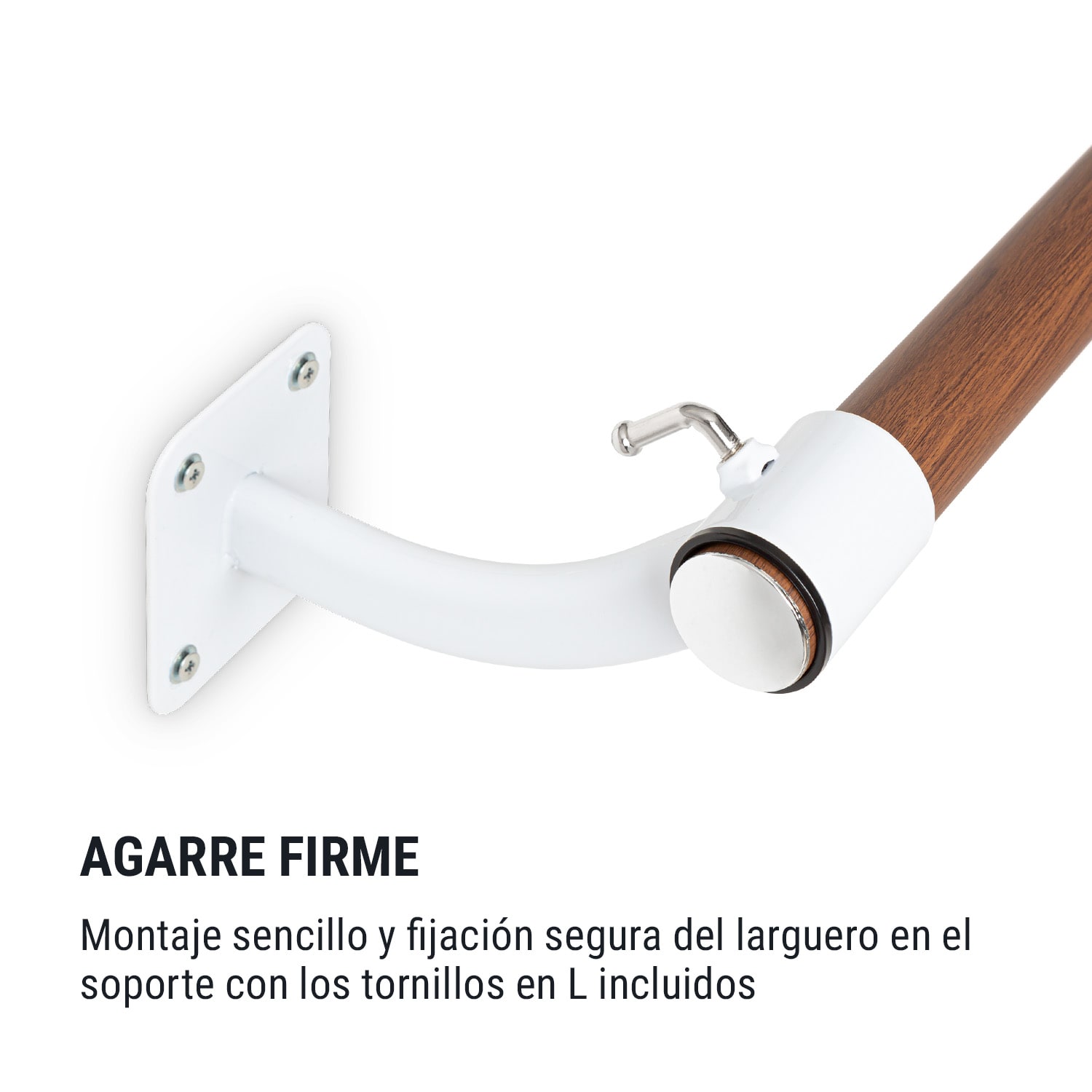 Barre Mur Barra de ballet 100 cm Larguero 38 mm Ø Montaje en pared Blanca Blanco