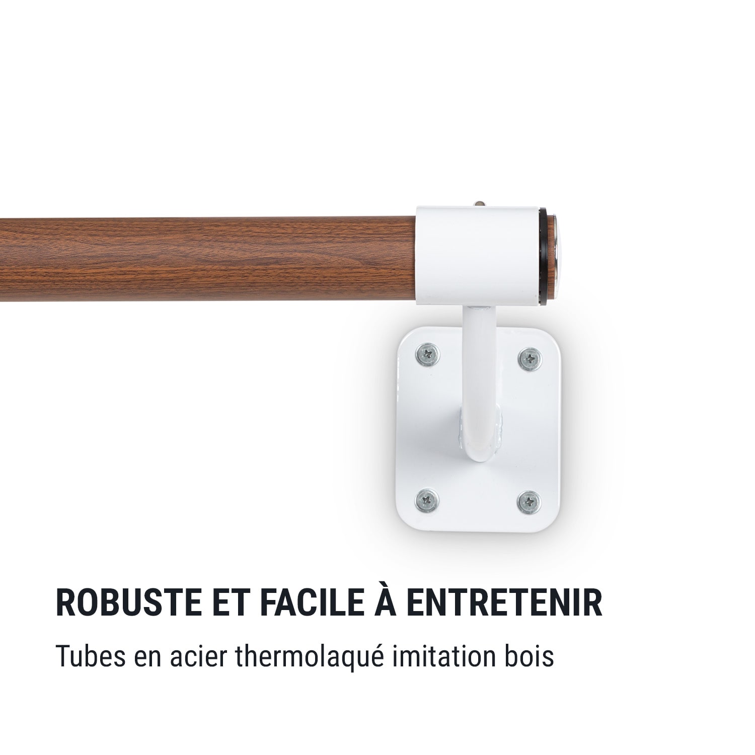 Barre Mur Barre de danse 100 cm barre 38 mm Ø montage mural blanc Blanc