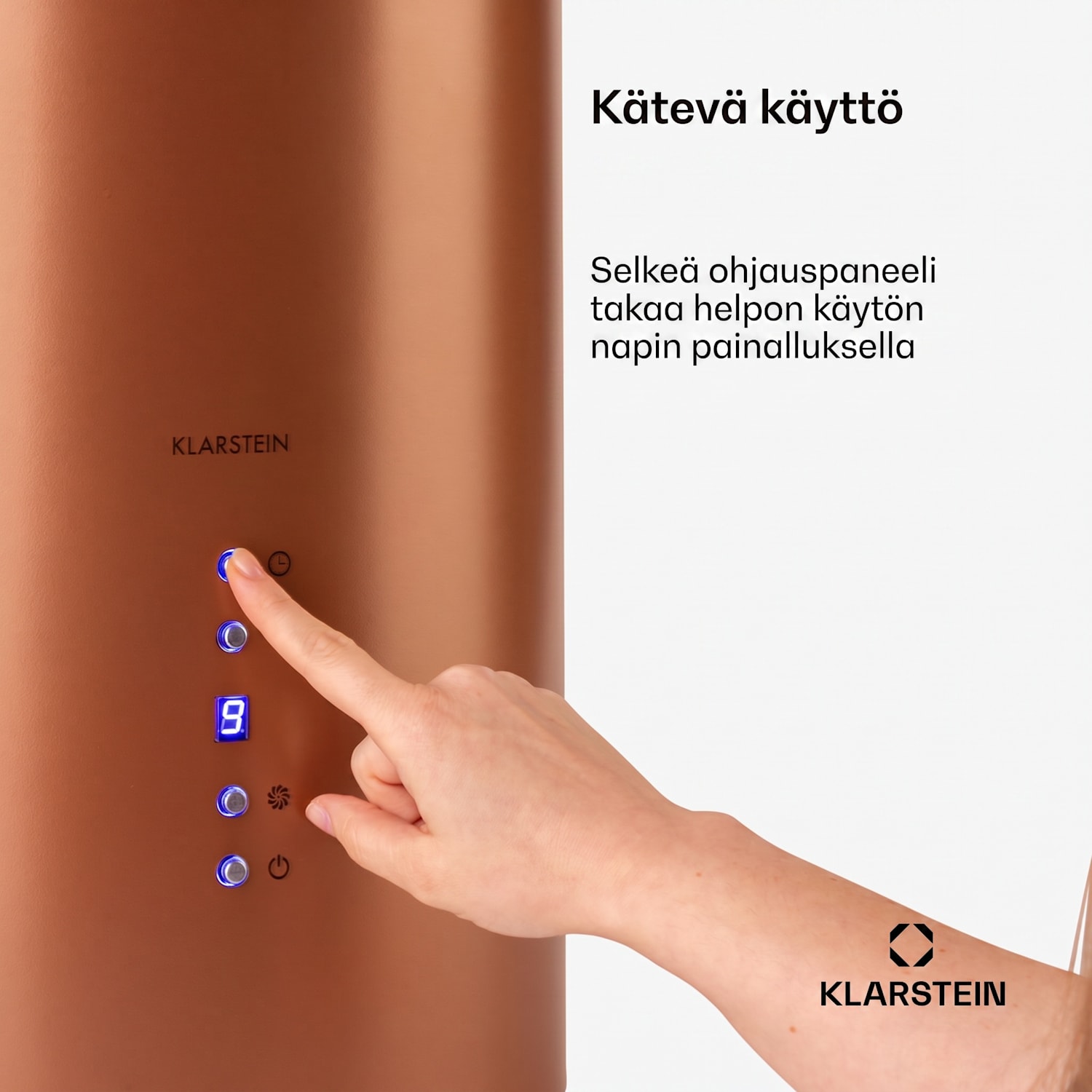 Barett saarekeliesituuletin Ø 35 cm kiertoilma 522 m³/h LED aktiivihiilisuodatin Kupari Metallinen