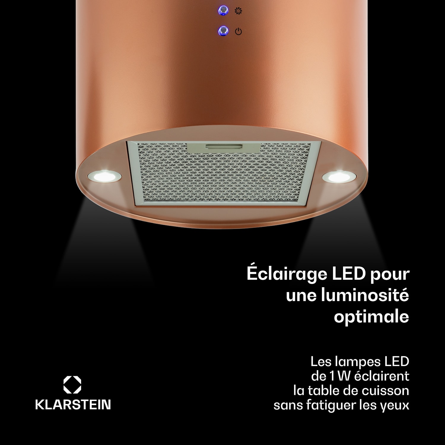 Barett eiland afzuigkap Ø 35 cm recirculatie 560 m³/h led actief koolfilter 