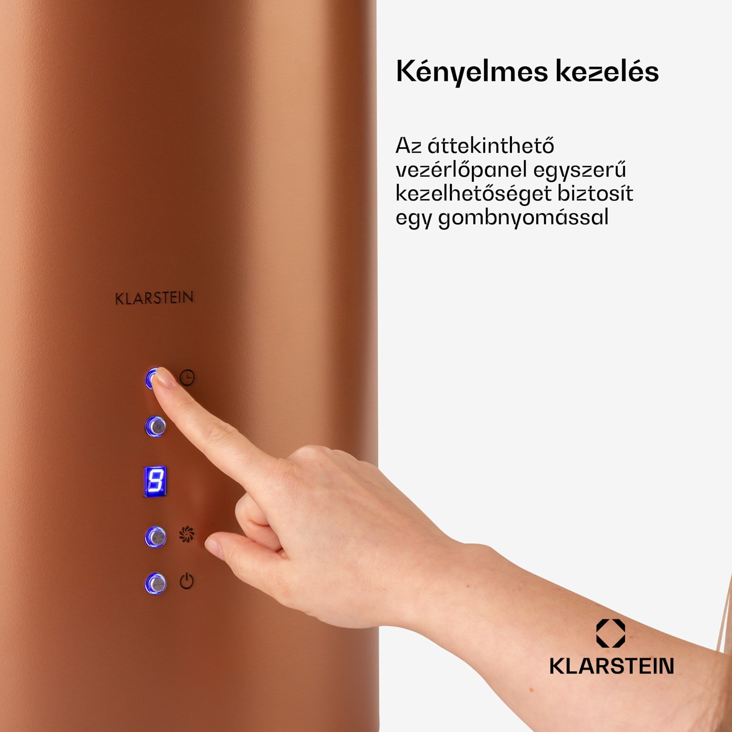 Barett, sziget páraelszívó, Ø 35 cm, légkeringetés, 590 m³/ó, LED, aktívszén szűrő, réz Réz