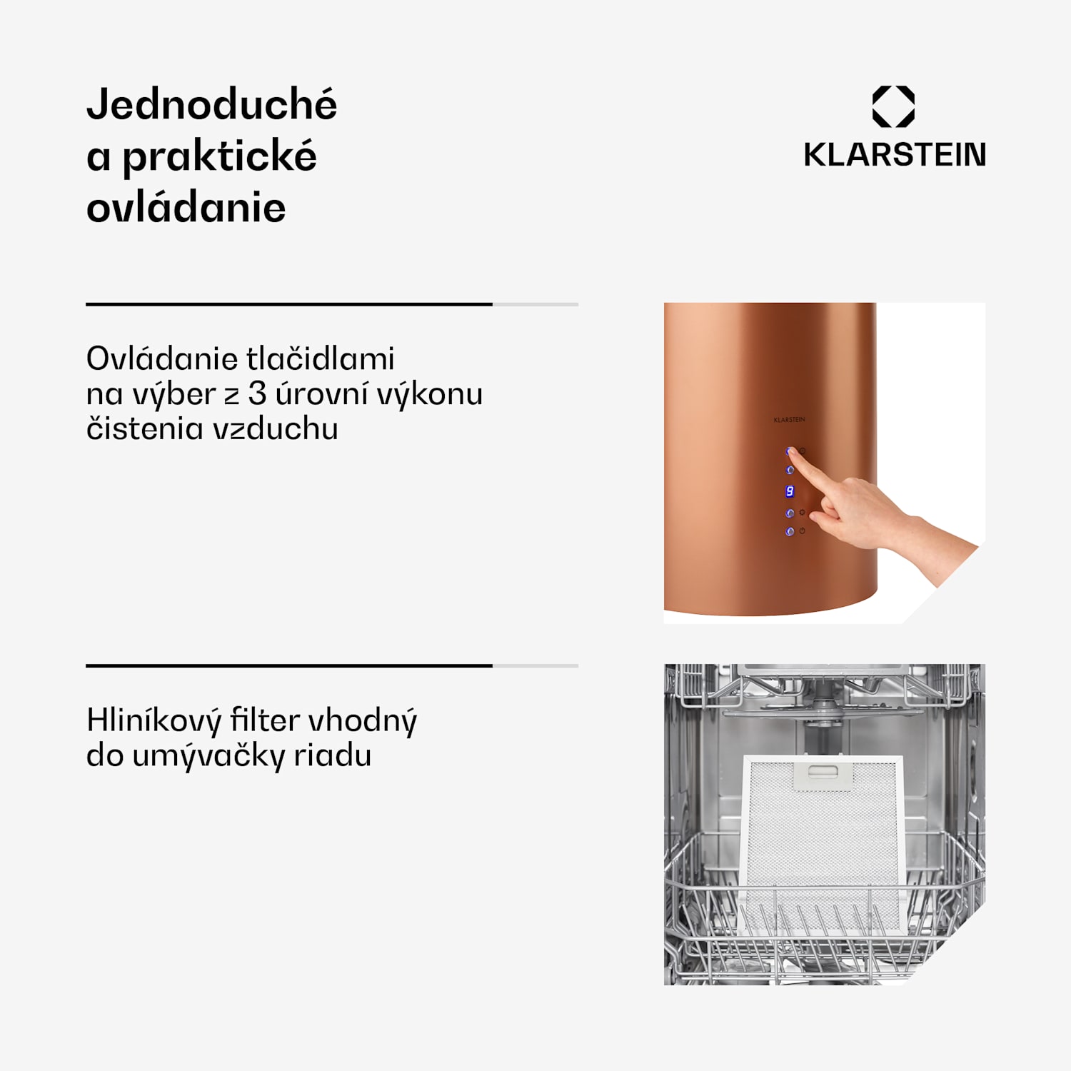 Beretta, digestor, 35 cm, ostrovčekový, 650m³/h, LED, medený Medená metalíza