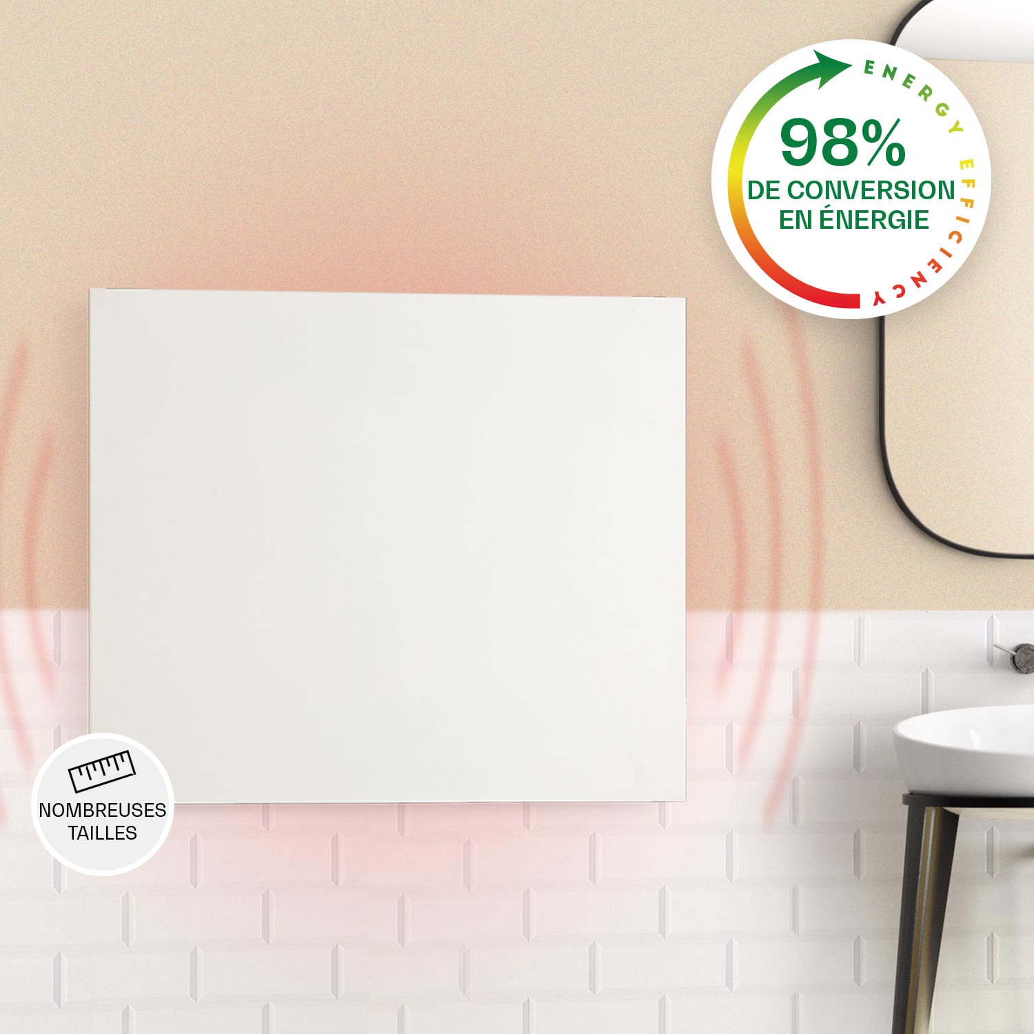 Klarstein Wonderwall Air Infinite radiateur infrarouge 60x50 cm 300 W mural FB blanc 50 x 60 cm | 300 W | Blanc