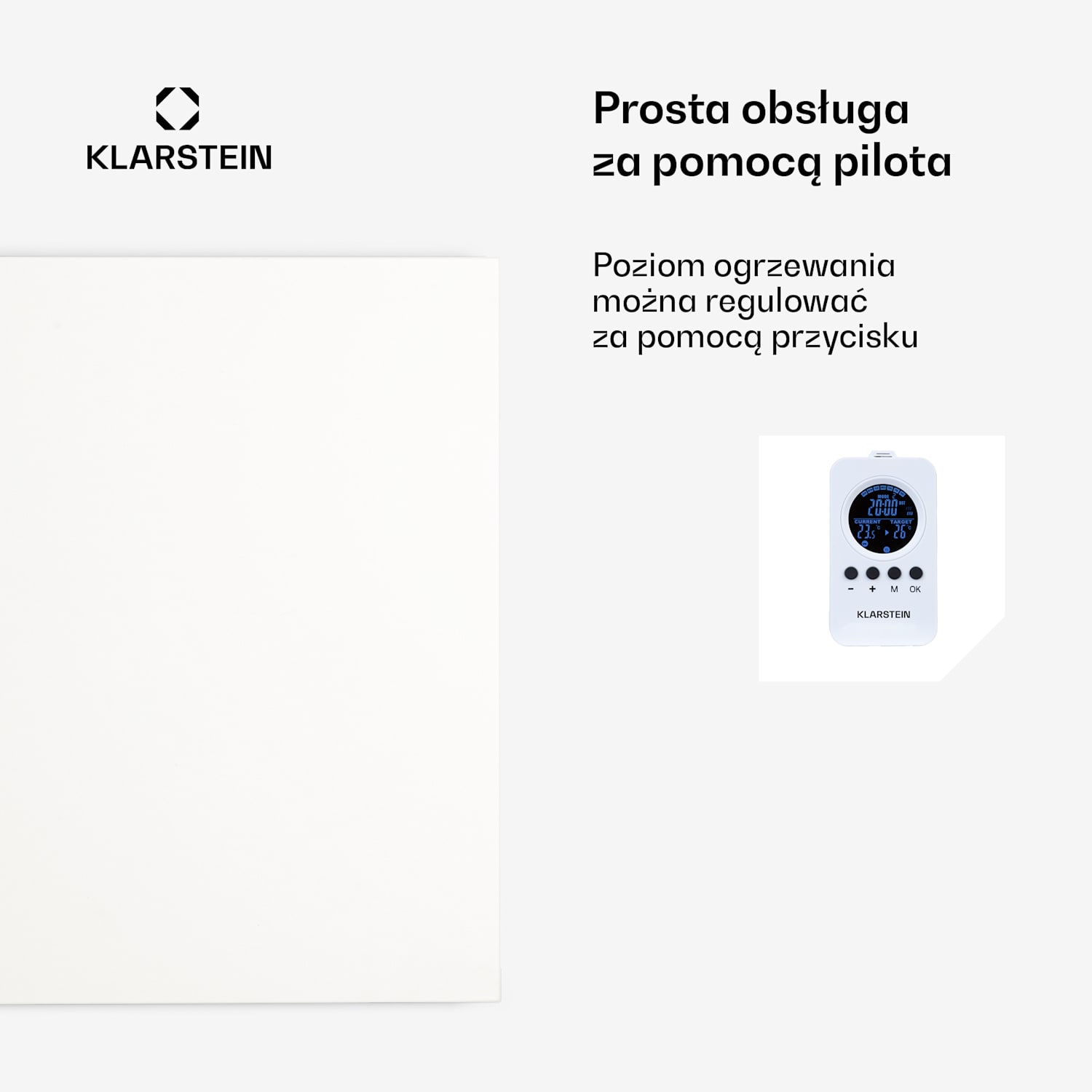 Wonderwall Air Infinite, panel grzewczy na podczerwień, grzejnik, 120 x 60 cm, 720 W, montaż na ścianie, pilot, biały 