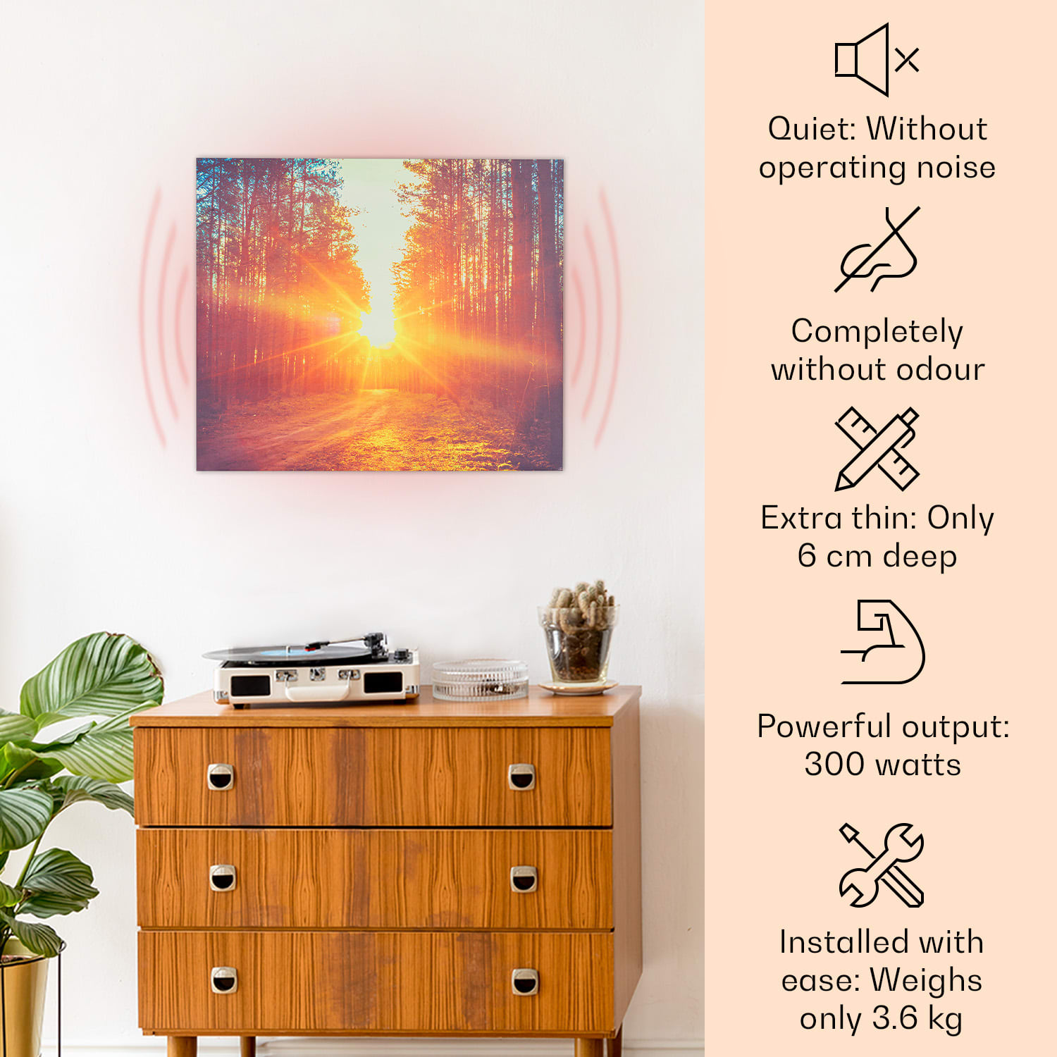 Wonderwall Air Art Infinite, infracrvena grijalica, slika, 60 x 50 cm, 300 W, na zidu, daljinski upravljač 