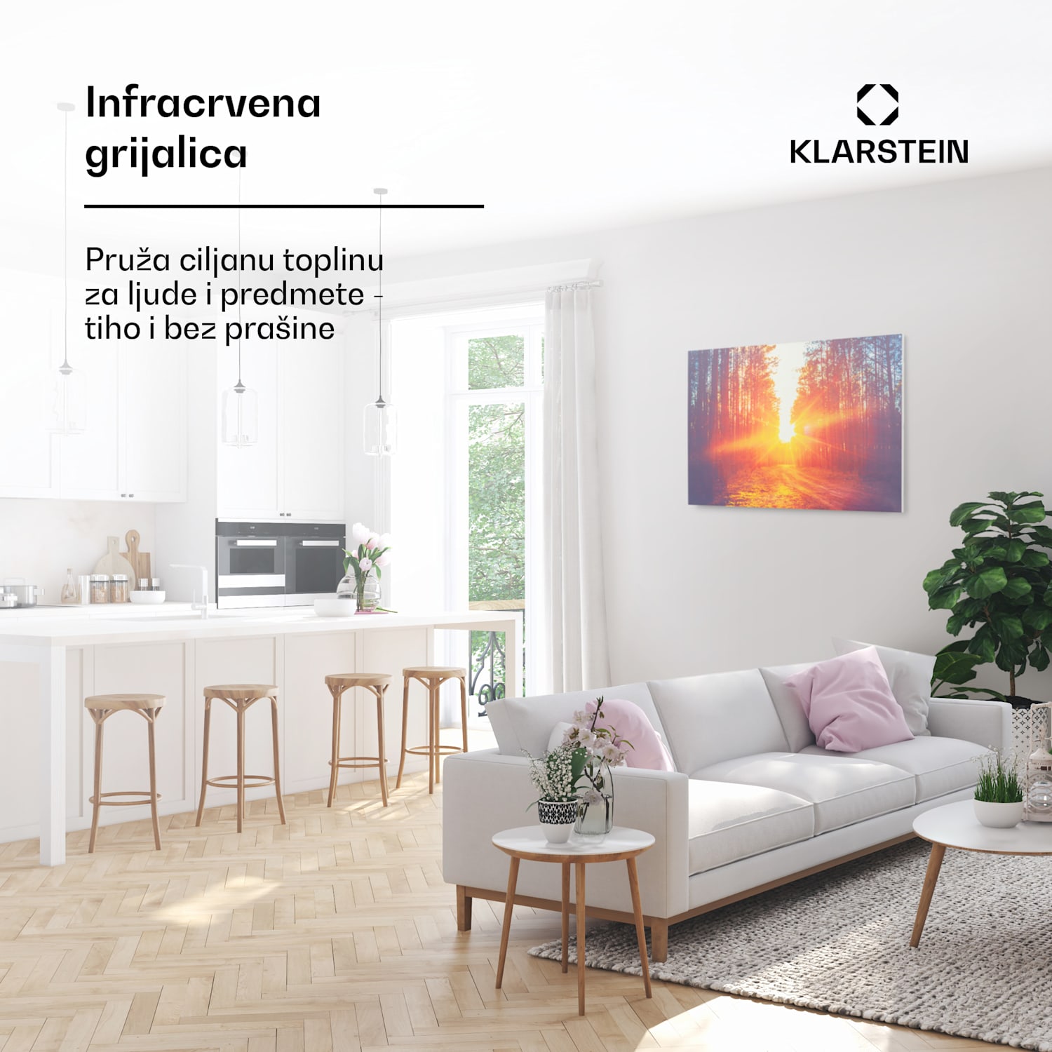 Wonderwall Air Art Infinite, infracrvena grijalica, slika, 90 x 60 cm, 580 W, na zidu, daljinski upravljač 