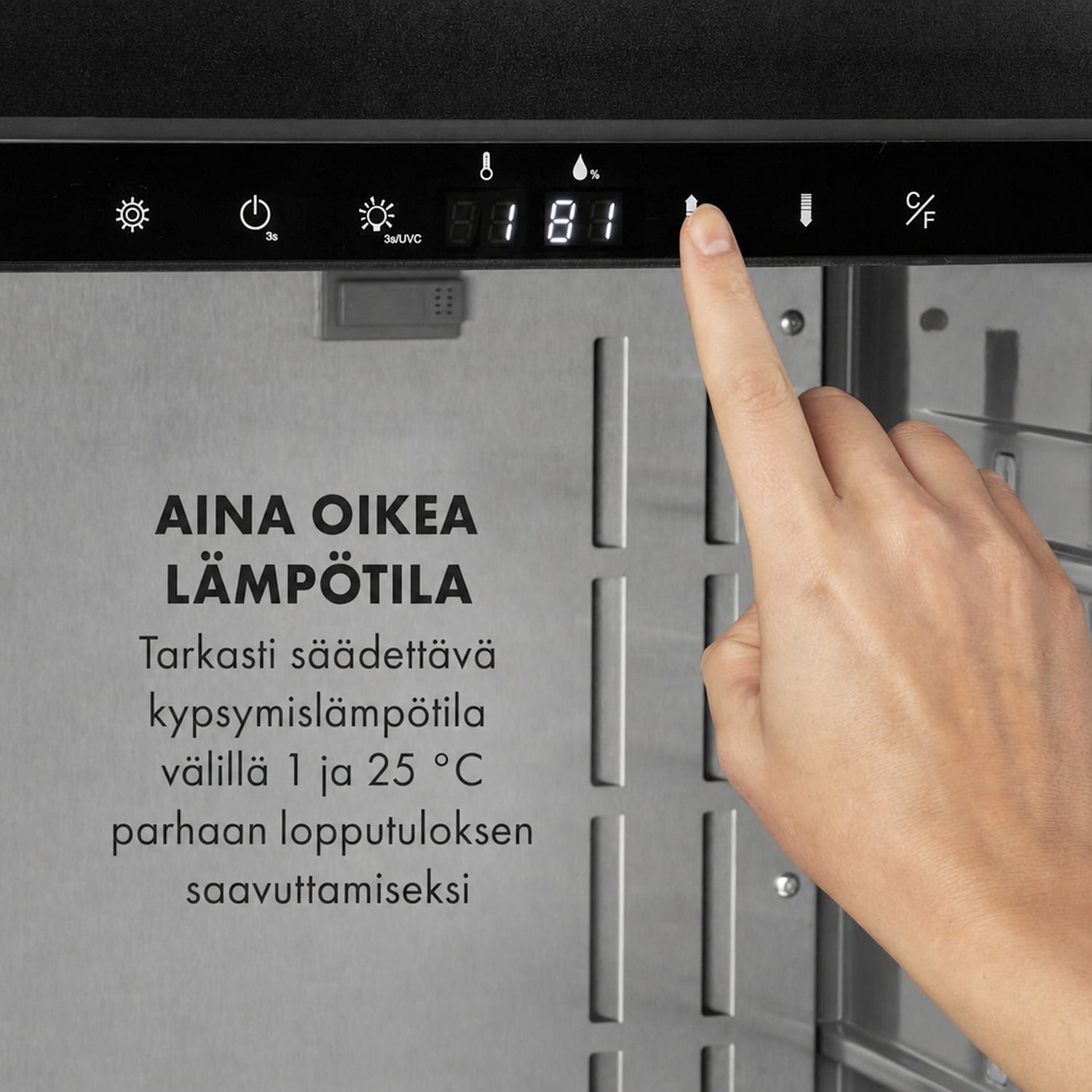 Steakhouse Pro lihan kypsytyskaappi 1 alue 98 litraa 1-25 °C kosketus  ovi ruostumattomasta teräksestä Ruostumaton Teräs