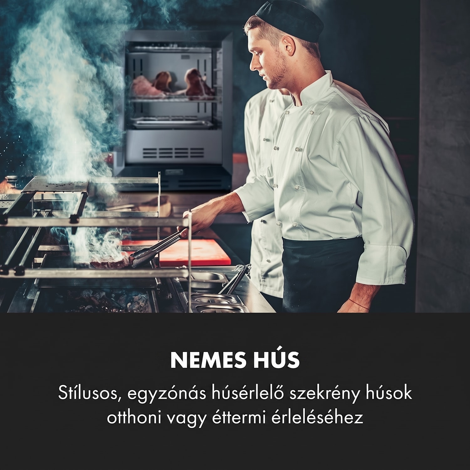 Steakhouse Pro, húsérlelő hűtőszekrény, 1 zóna, 98 liter, 1 – 25 °C, érintős, rozsdamentes acél Rozsdamentes acél