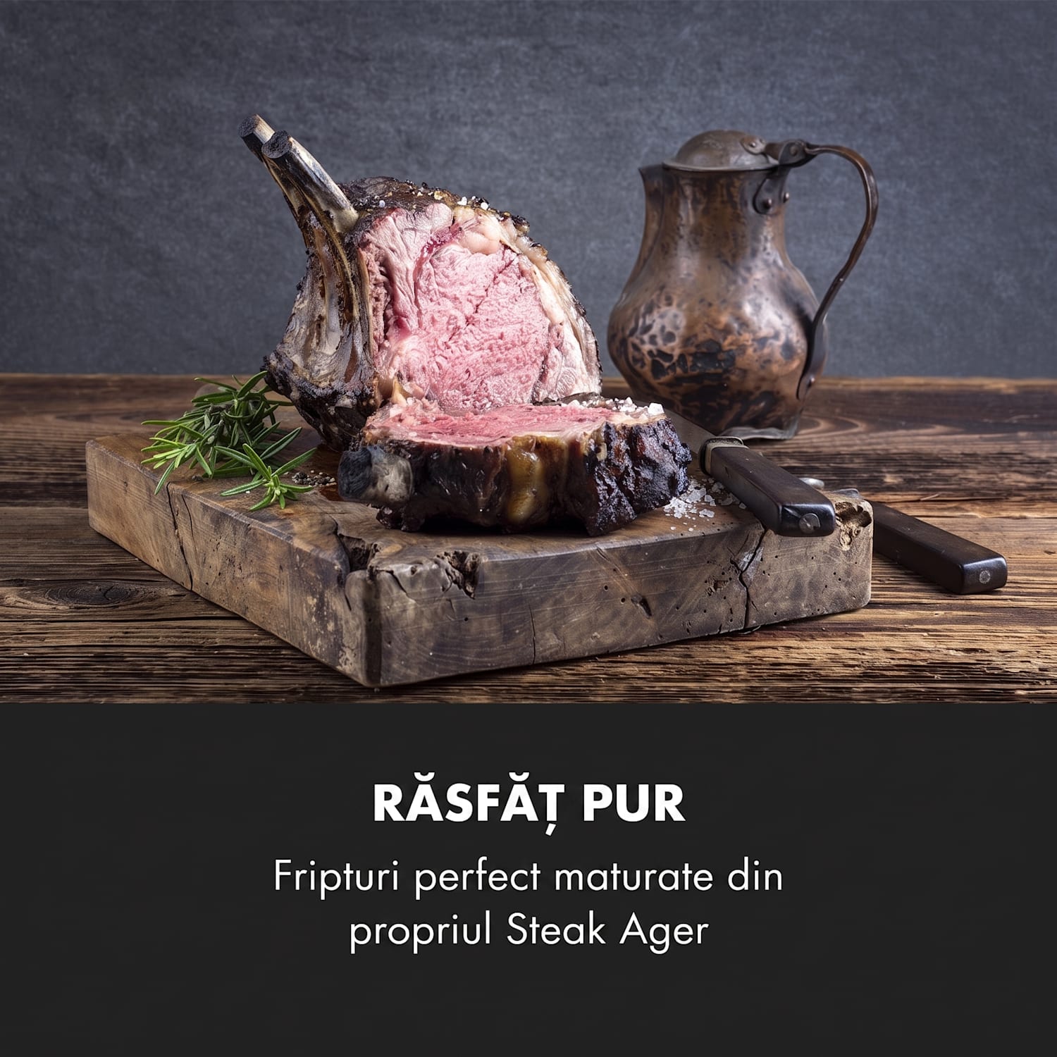 Steakhouse Pro, dulap frigorific pentru maturare carne, 1 zonă, 98 l, 1 - 25 ° C, tactil, oțel inoxidabil Oțel inoxidabil