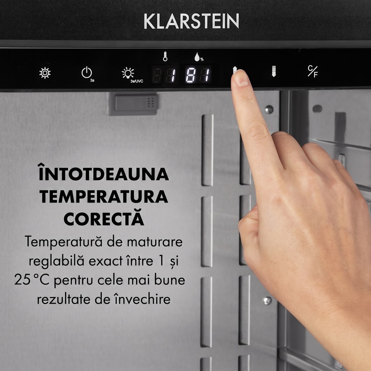 Steakhouse Pro, dulap frigorific pentru maturare carne, 1 zonă, 98 l, 1 - 25 ° C, tactil, oțel inoxidabil Oțel inoxidabil