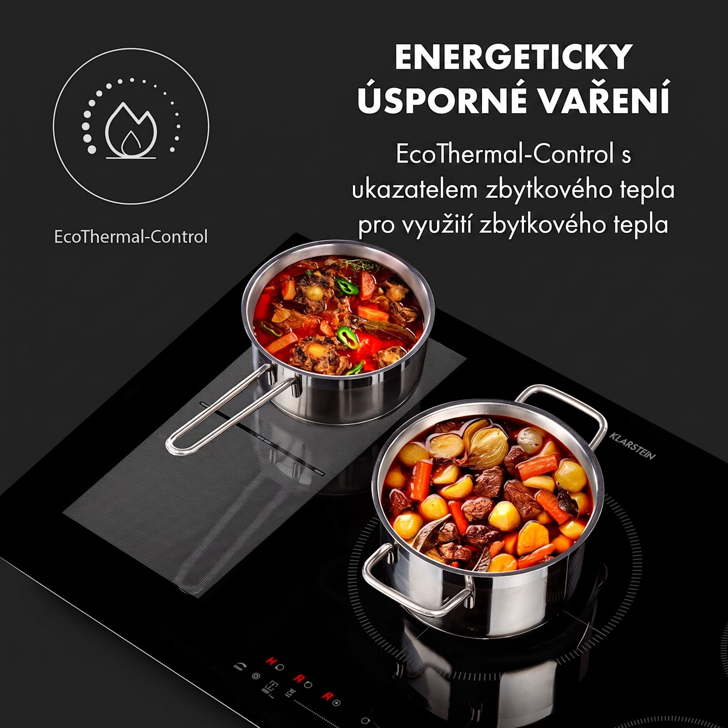 Delicatessa 90 Hybrid, indukční varná deska, vestavná, 7400 W, 5 zón, černá 5 | Černé sklo