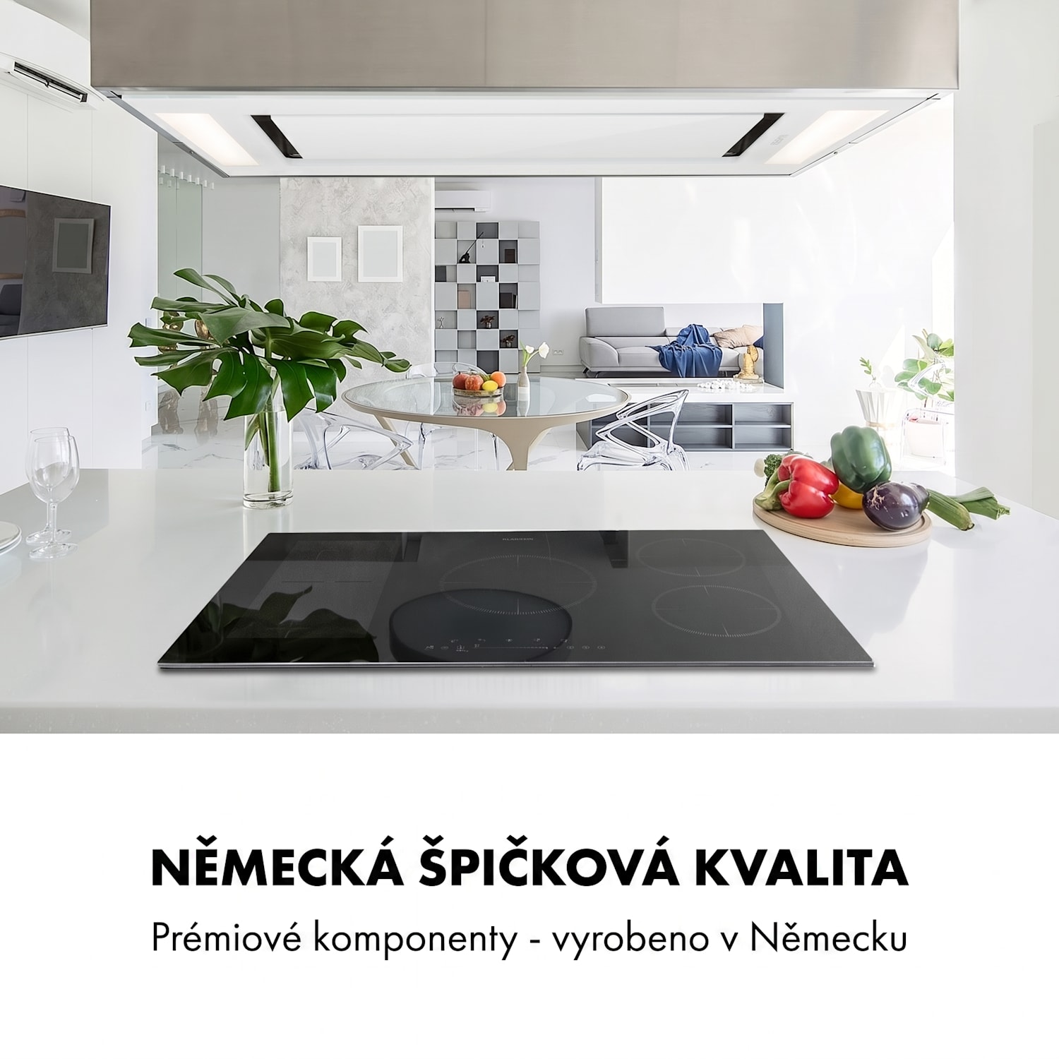 Delicatessa 90 Hybrid, indukční varná deska, vestavná, 7400 W, 5 zón, černá 5 | Černé sklo