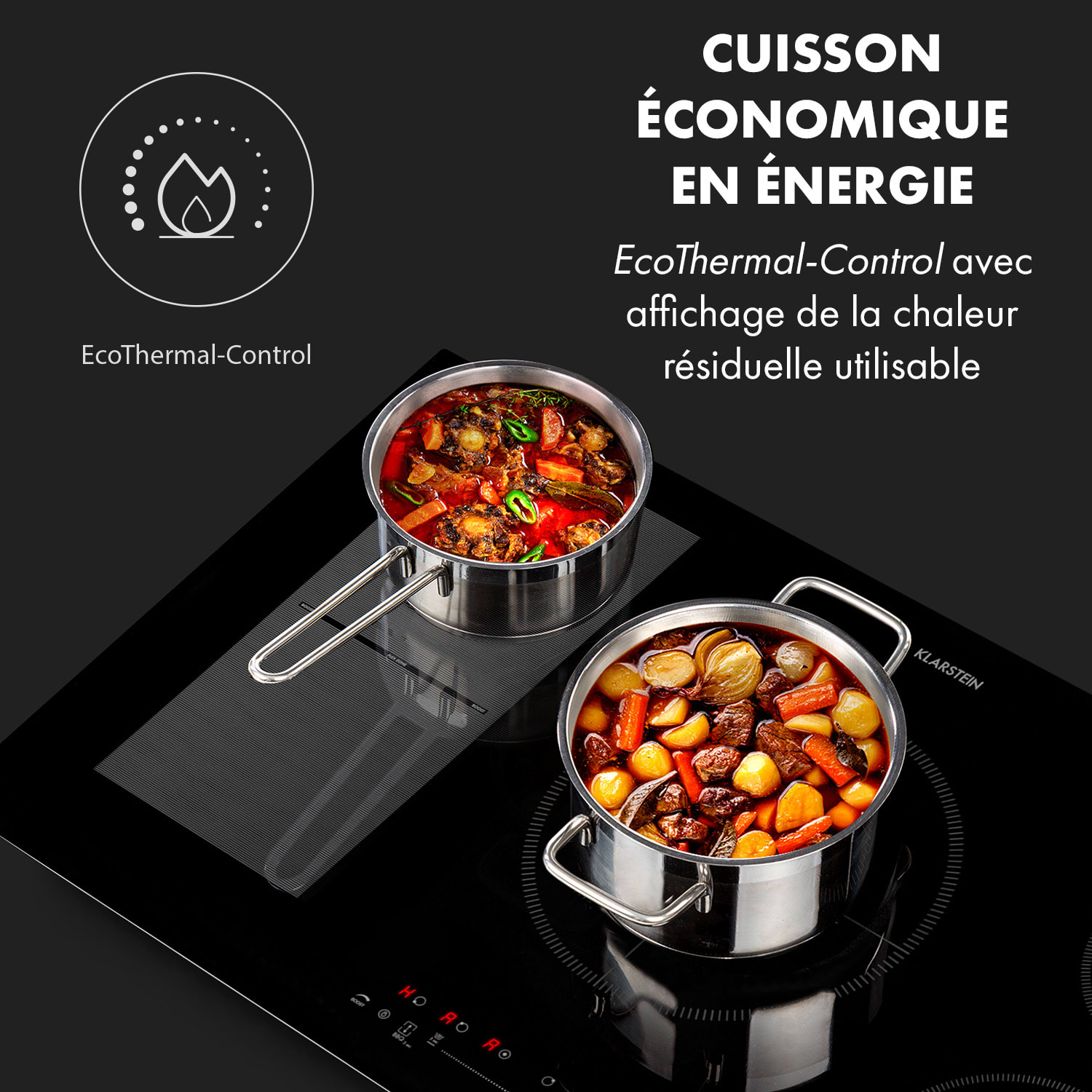 Delicatessa 90 Hybrid Table de cuisson induction encastrable 5 zones 7400 W noir 5 | Verre Noir