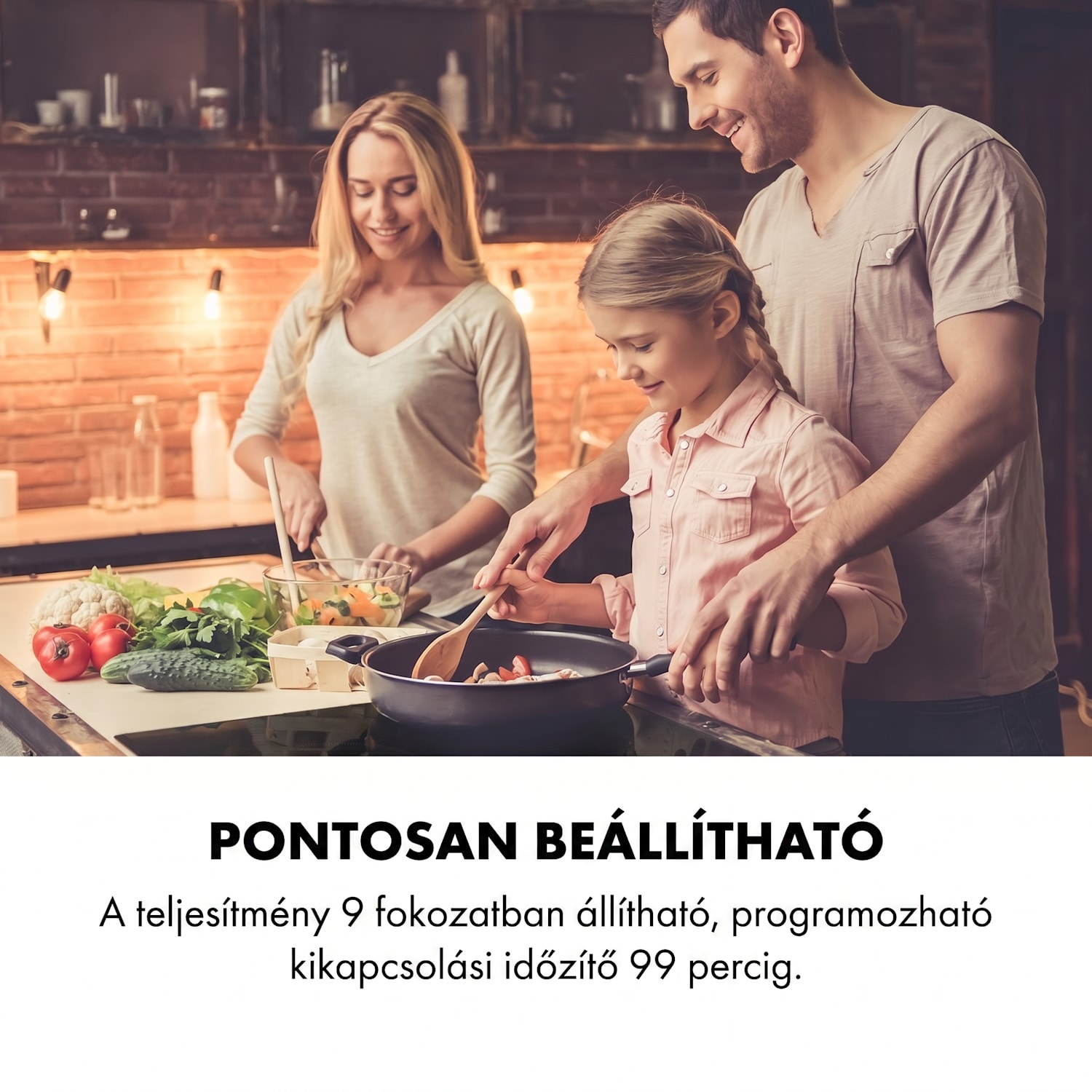Delicatessa 90 Hybrid, beépített indukciós főzőlap, 7400 W, 5 zóna, fekete 5 | Fekete üveg