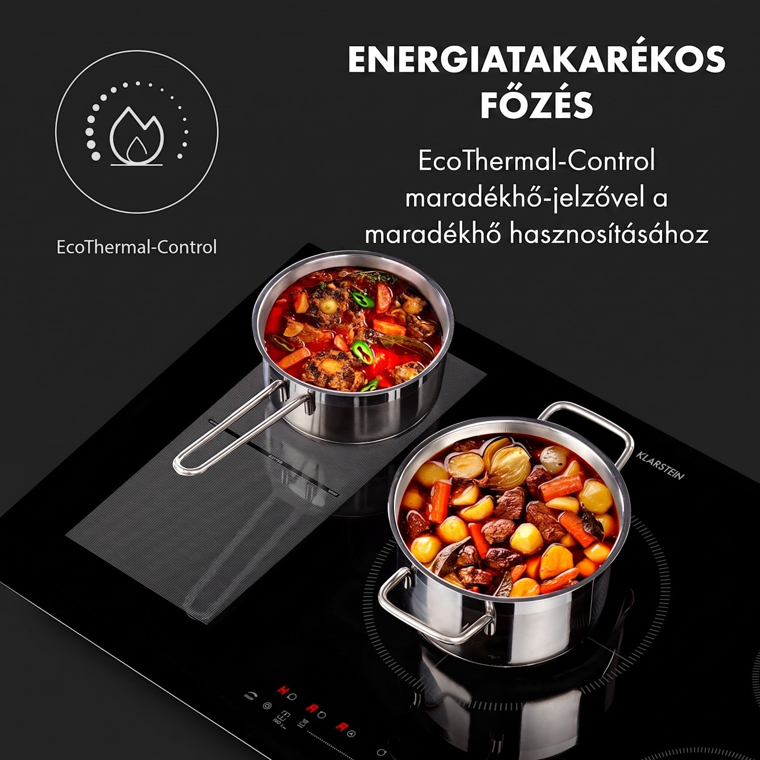 Delicatessa 90 Hybrid, beépített indukciós főzőlap, 7400 W, 5 zóna, fekete 5 | Fekete üveg