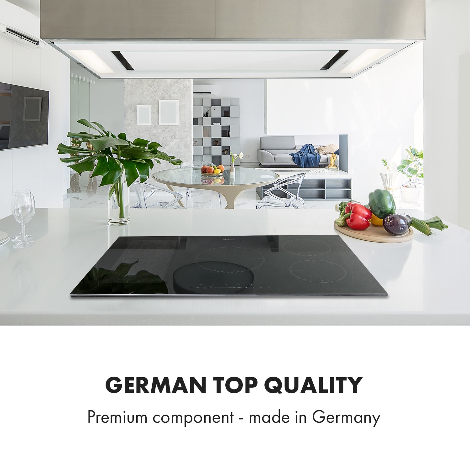 Klarstein Delicatessa 90 Hybrid inbouw inductiekookplaat 5 zones 7400W zwart 5 | Zwart Glas