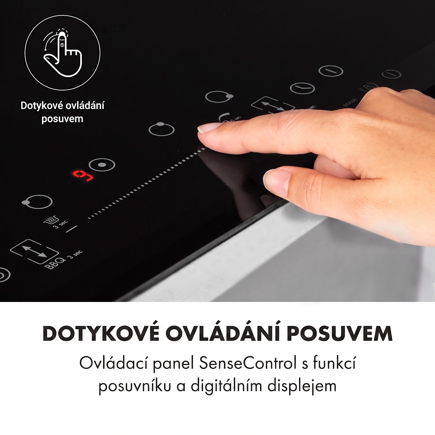 Delicatessa 90 Flex, indukční varná deska, vestavná, 7400 W, 5 zón Černé sklo